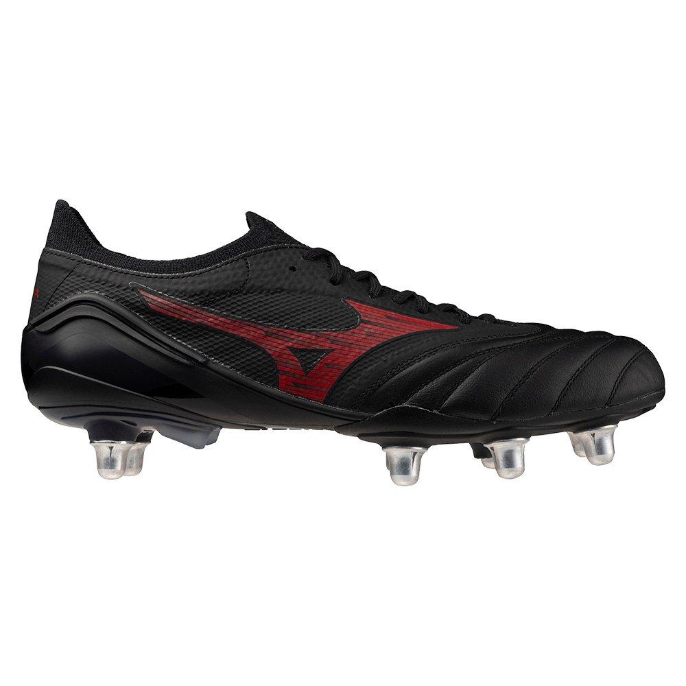Noir/Rouge/Noir - Mizuno - Morelia Neo IV Elite Adults Soft Ground Rugby Boots - 6