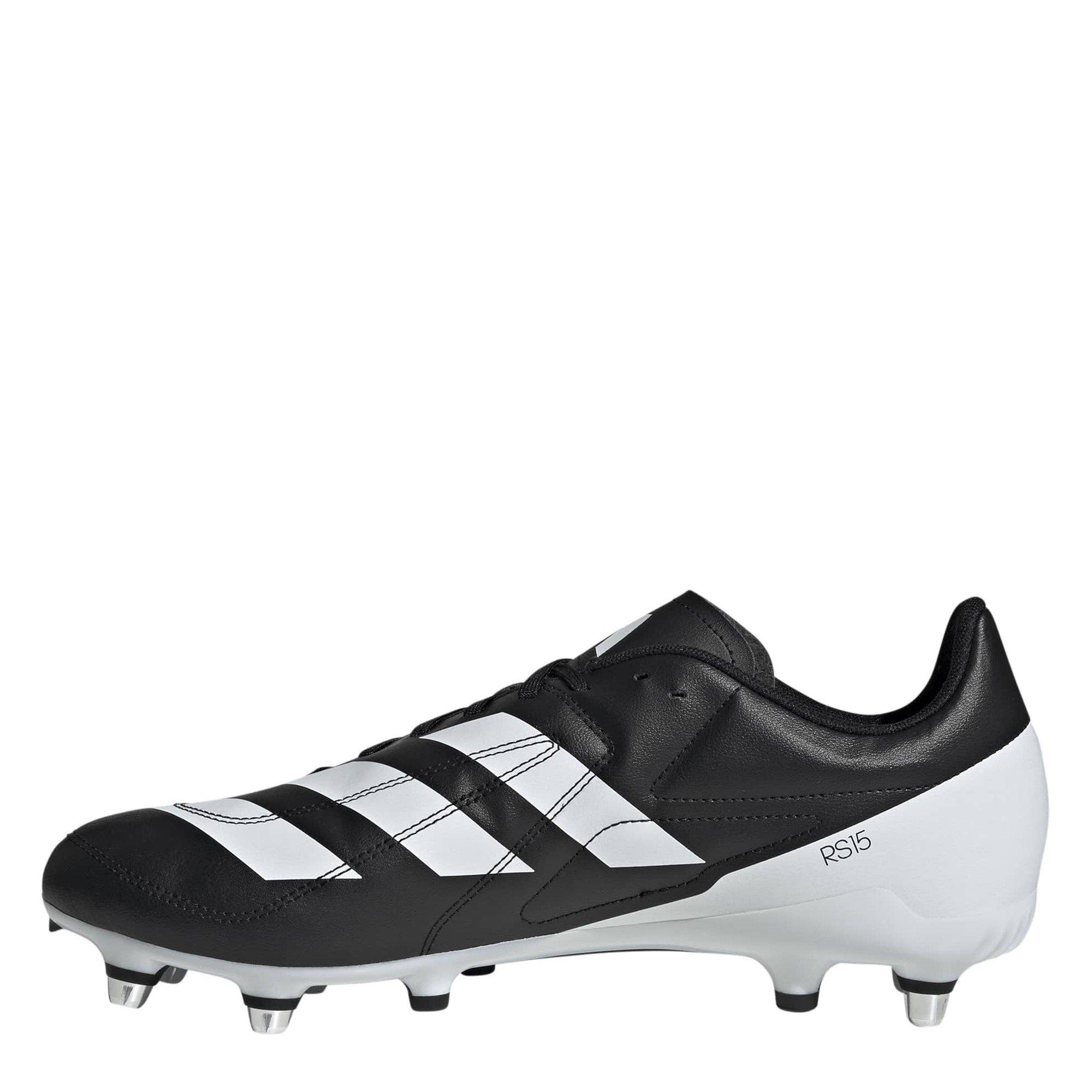 Black/White - adidas - RS-15 Adults Soft Ground Rugby Boots - 2