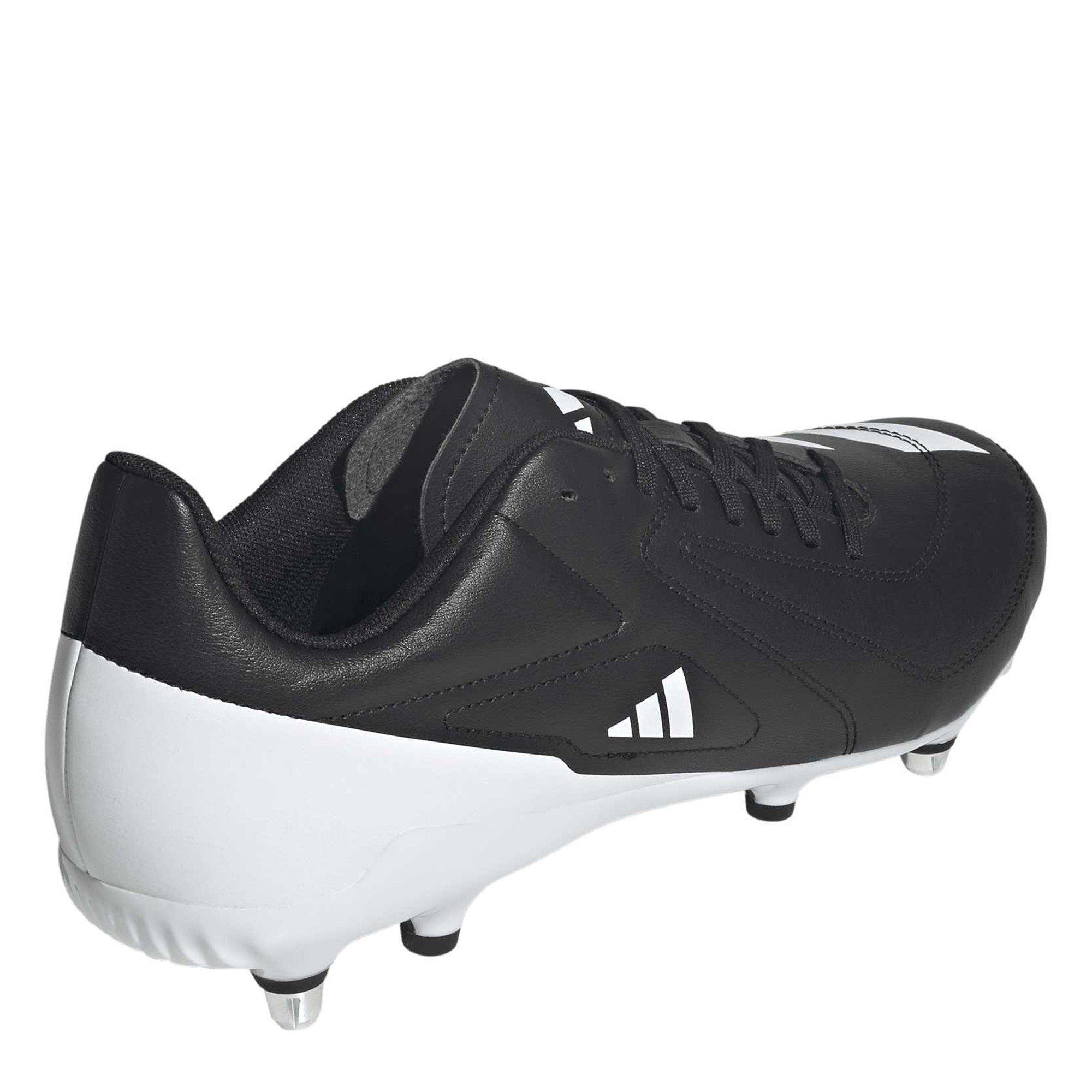 Black/White - adidas - RS-15 Adults Soft Ground Rugby Boots - 4