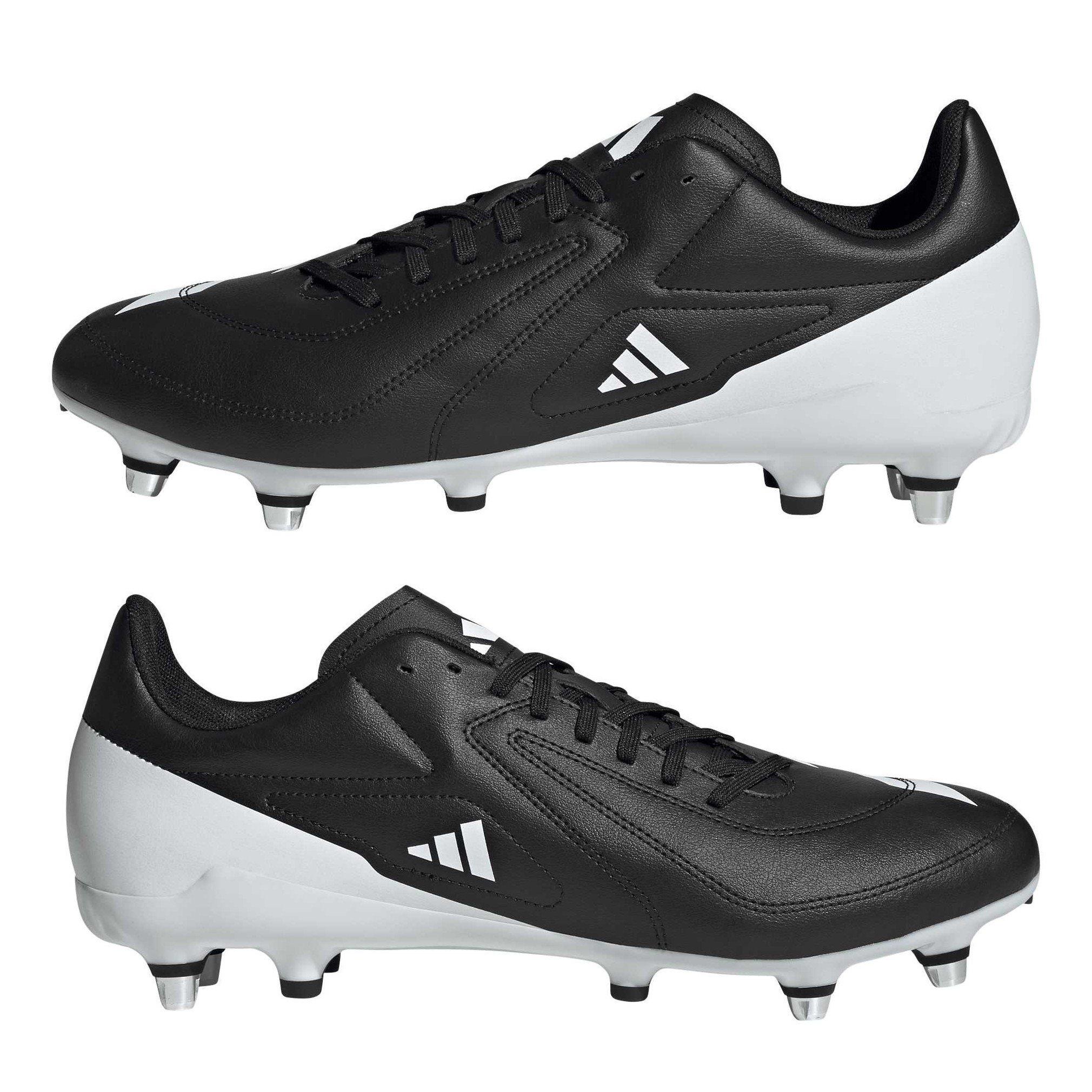 Black/White - adidas - RS-15 Adults Soft Ground Rugby Boots - 9