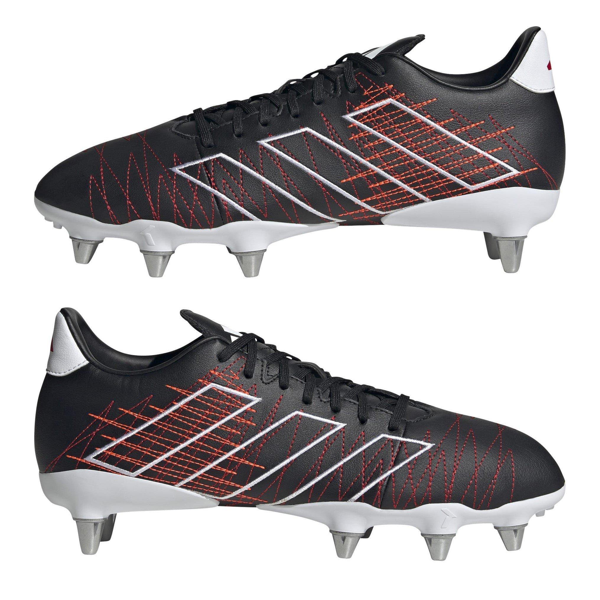 Blk/Slv/Red - adidas - Kakari Elite Soft Ground Rugby Boots - 9