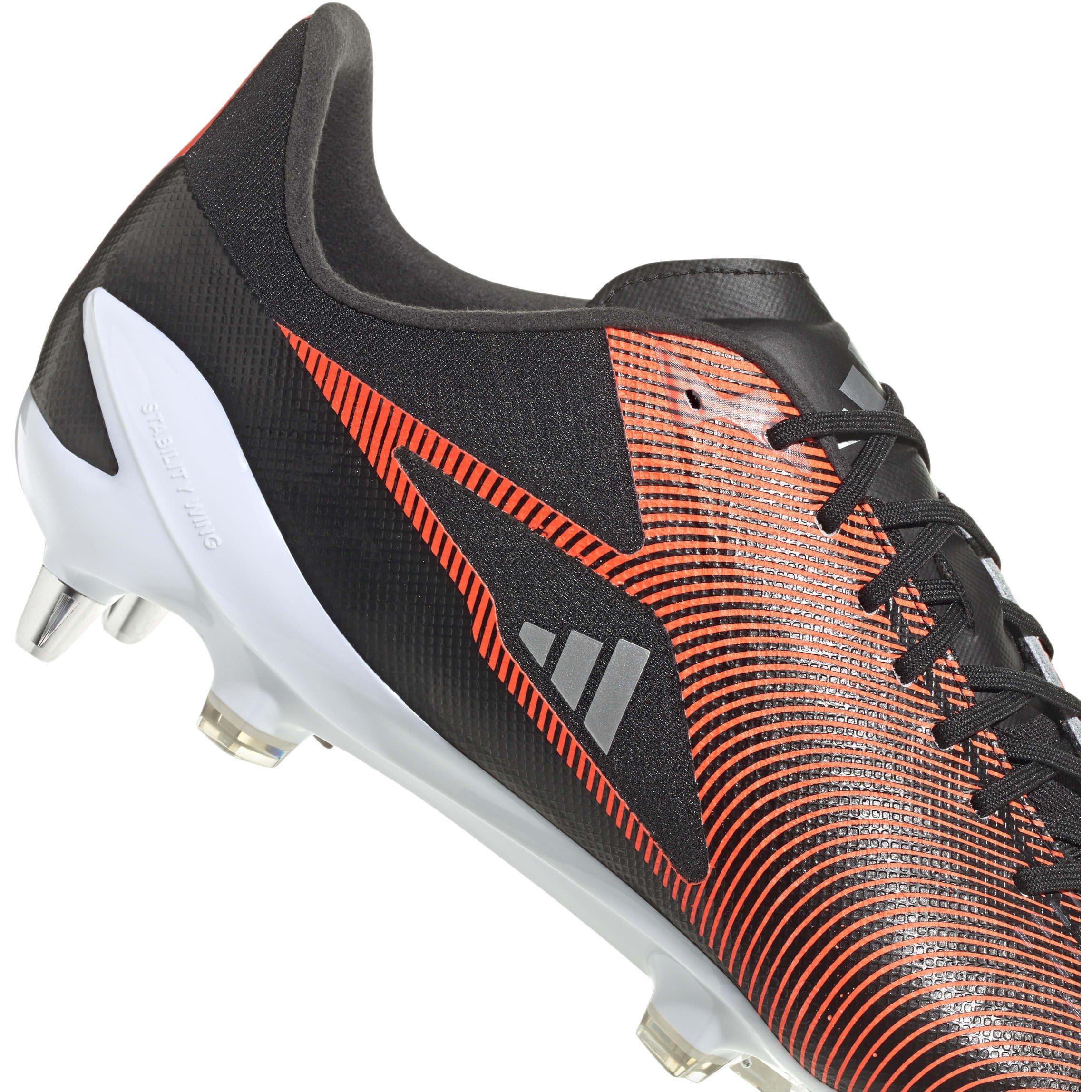 Blk/Slv/Vermelho - adidas - Adizero RS15 Soft Ground Rugby Boots - 8