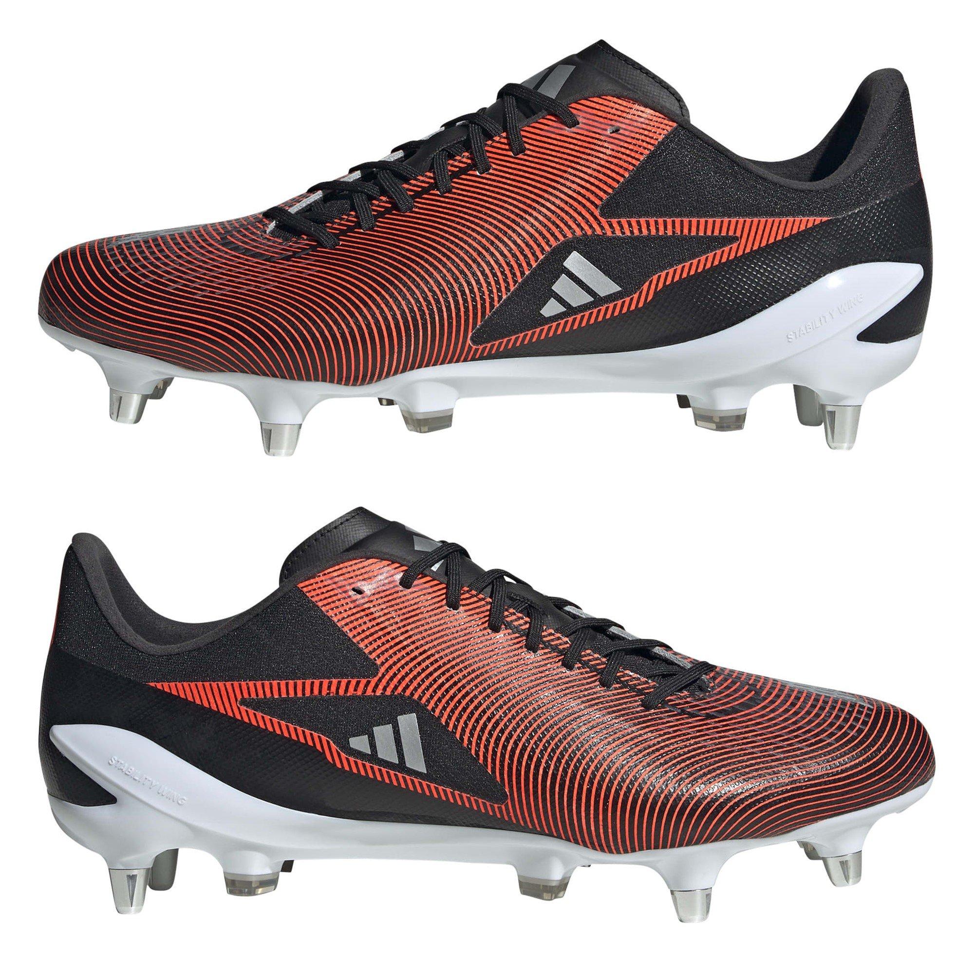 Blk/Slv/Vermelho - adidas - Adizero RS15 Soft Ground Rugby Boots - 9