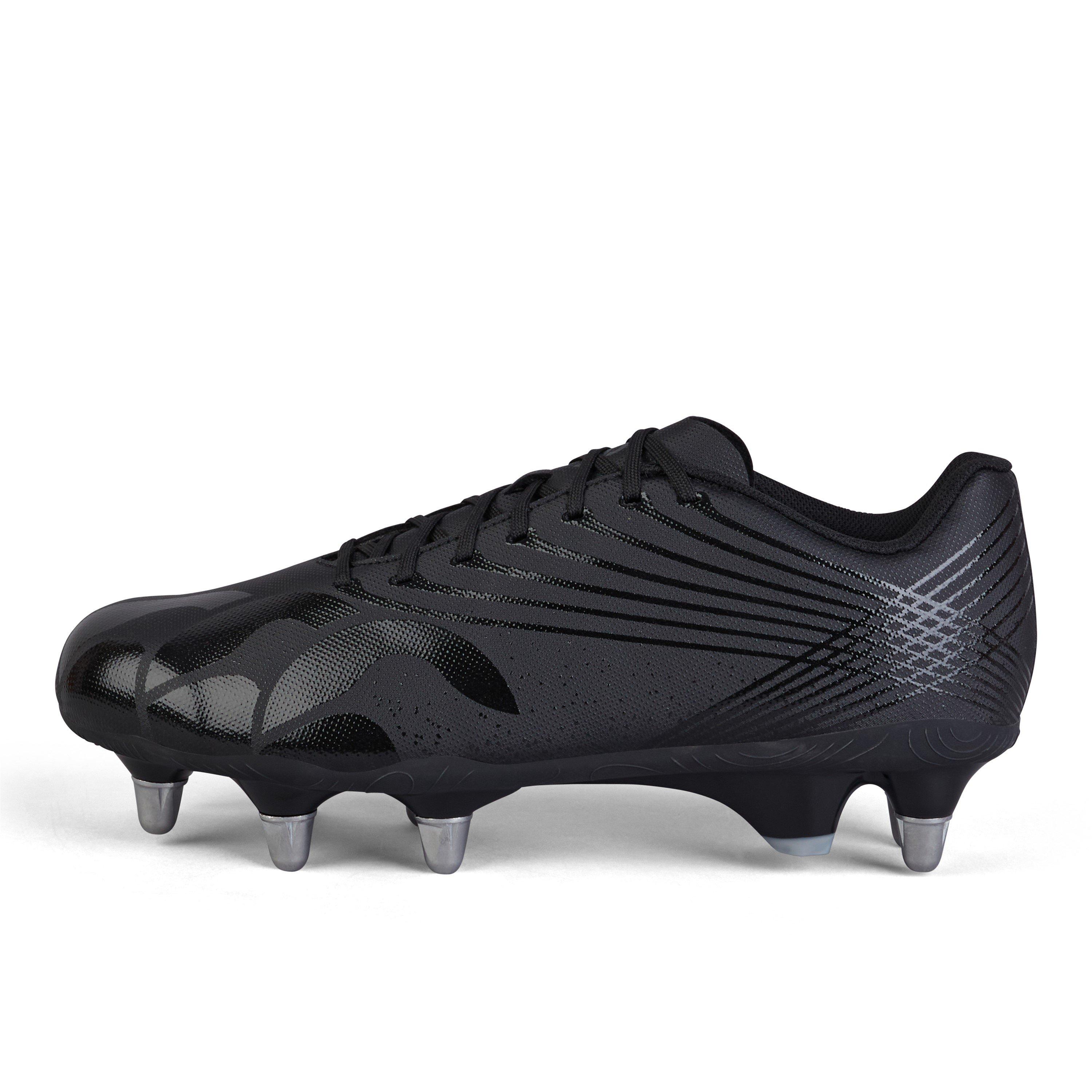 Canterbury Men's Stampede Groundbreak Team Soft Ground Rugby Boots - Black/Silver - 8.5 (43)