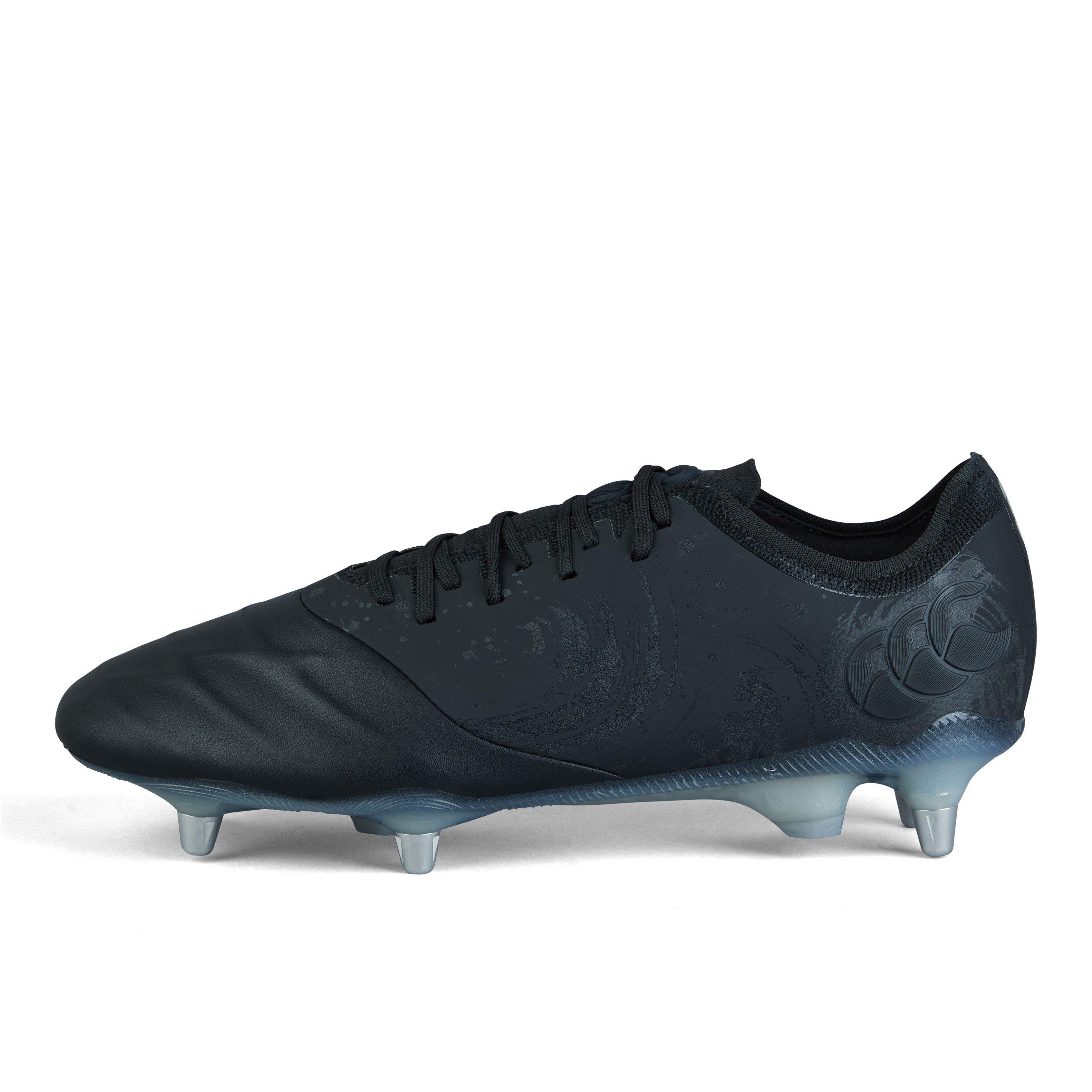 Canterbury Men's Phoenix Genesis Elite Soft Ground Rugby Boots - Black/Silver - 8 (42.5)