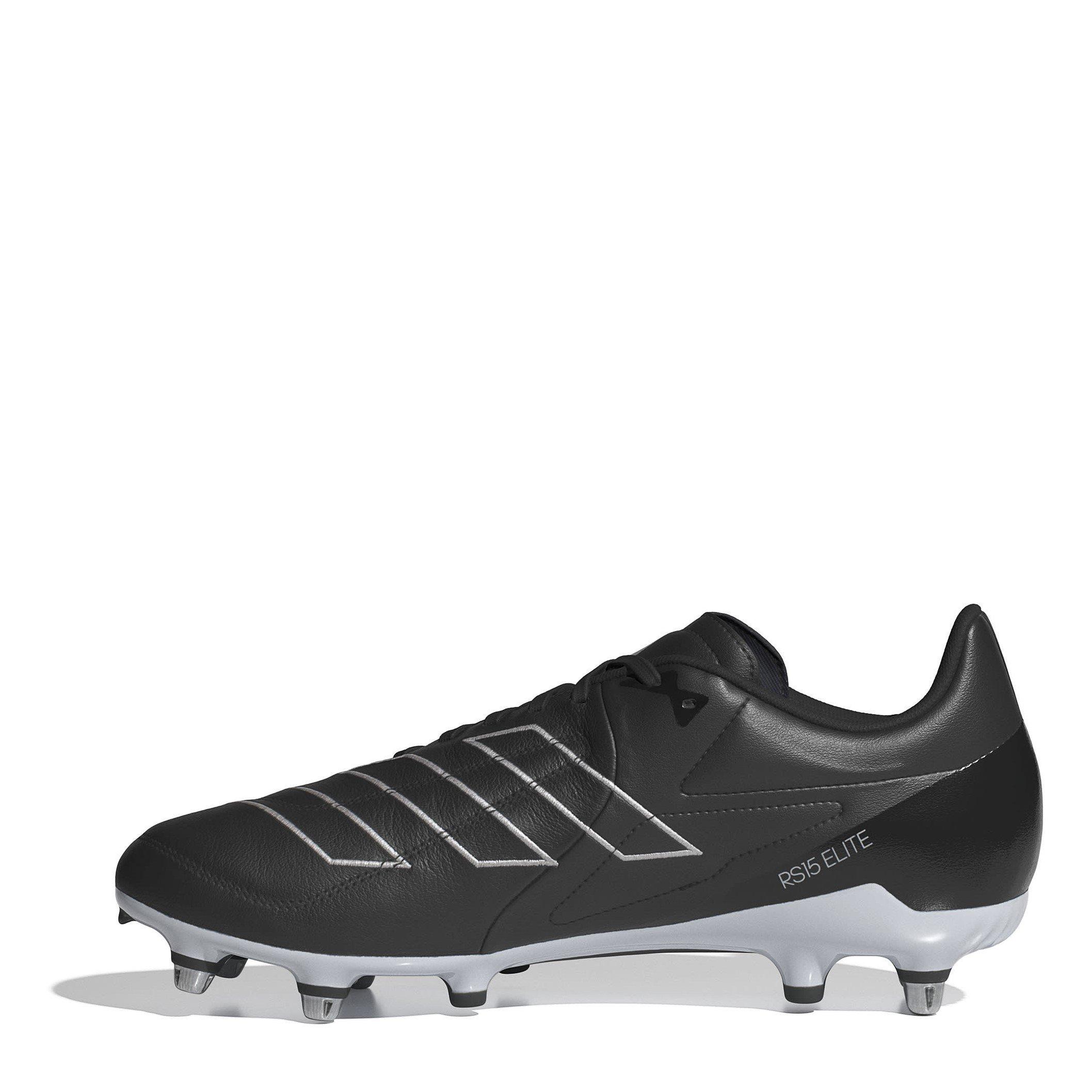 Black/White - adidas - Adizero RS15 Elite Adults Soft Ground Rugby Boots - 2