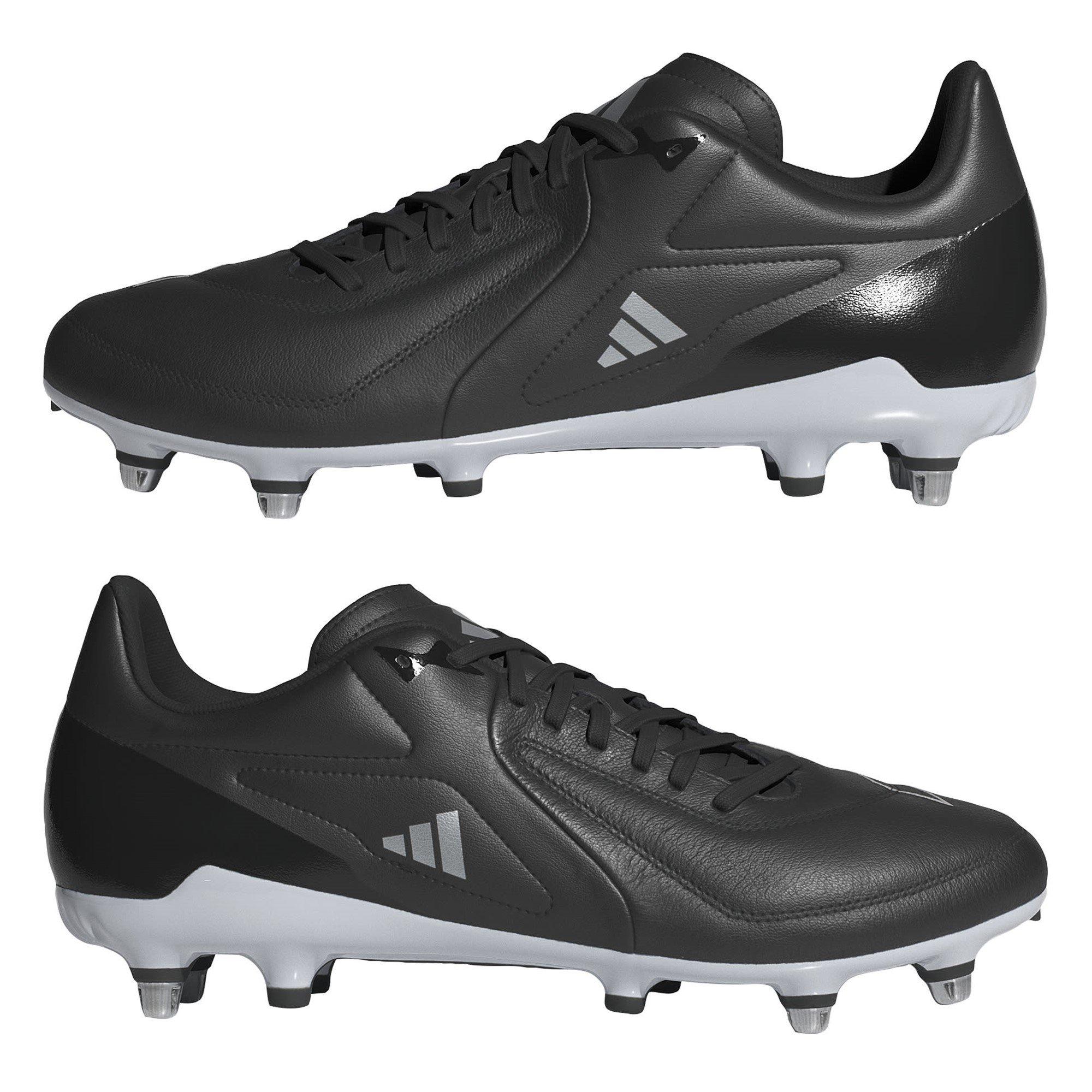 Black/White - adidas - Adizero RS15 Elite Adults Soft Ground Rugby Boots - 9