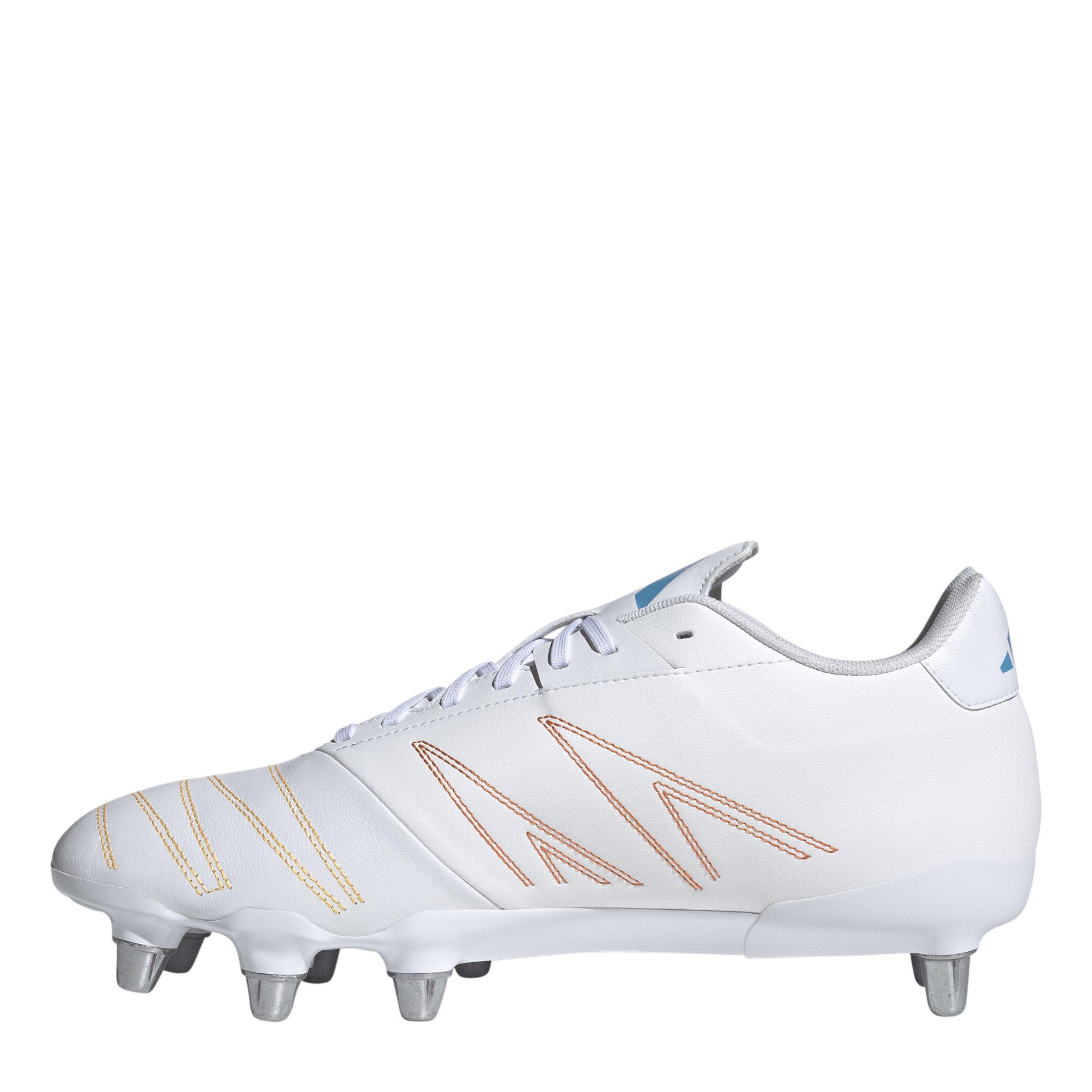Wht/Blk/luc - adidas - Kakari Elite Adults Soft Ground Rugby Boots - 2