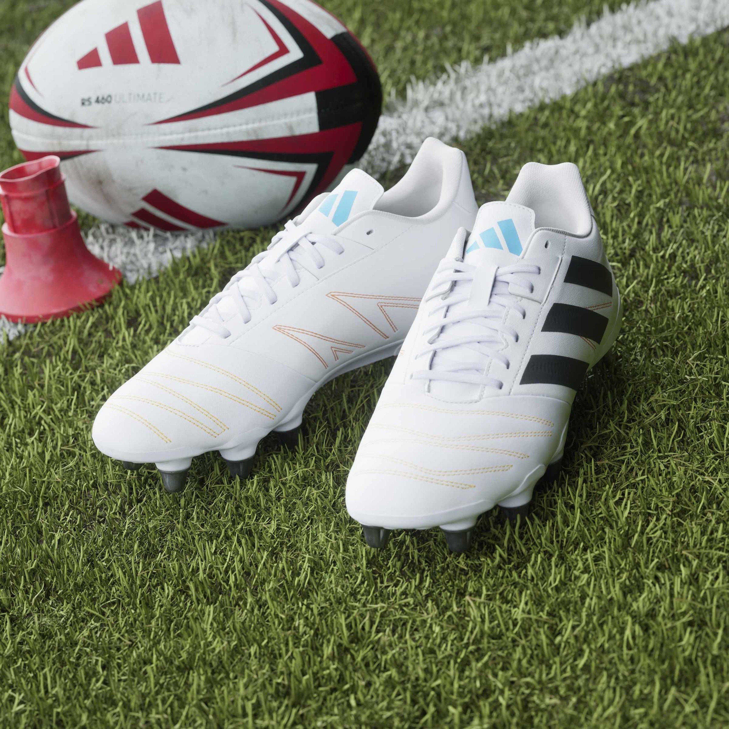Wht/Blk/luc - adidas - Kakari Elite Adults Soft Ground Rugby Boots - 11