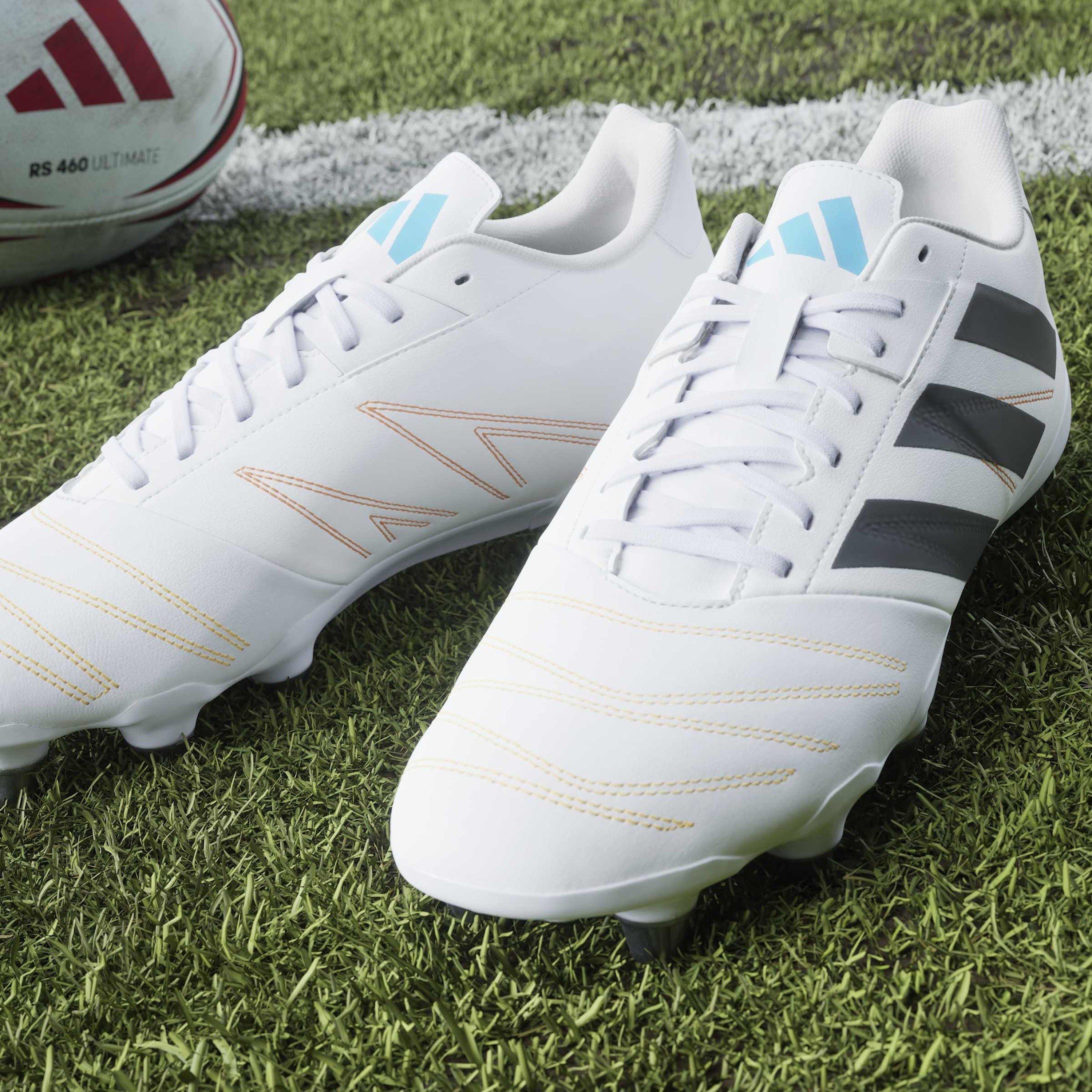 Wht/Blk/luc - adidas - Kakari Elite Adults Soft Ground Rugby Boots - 16