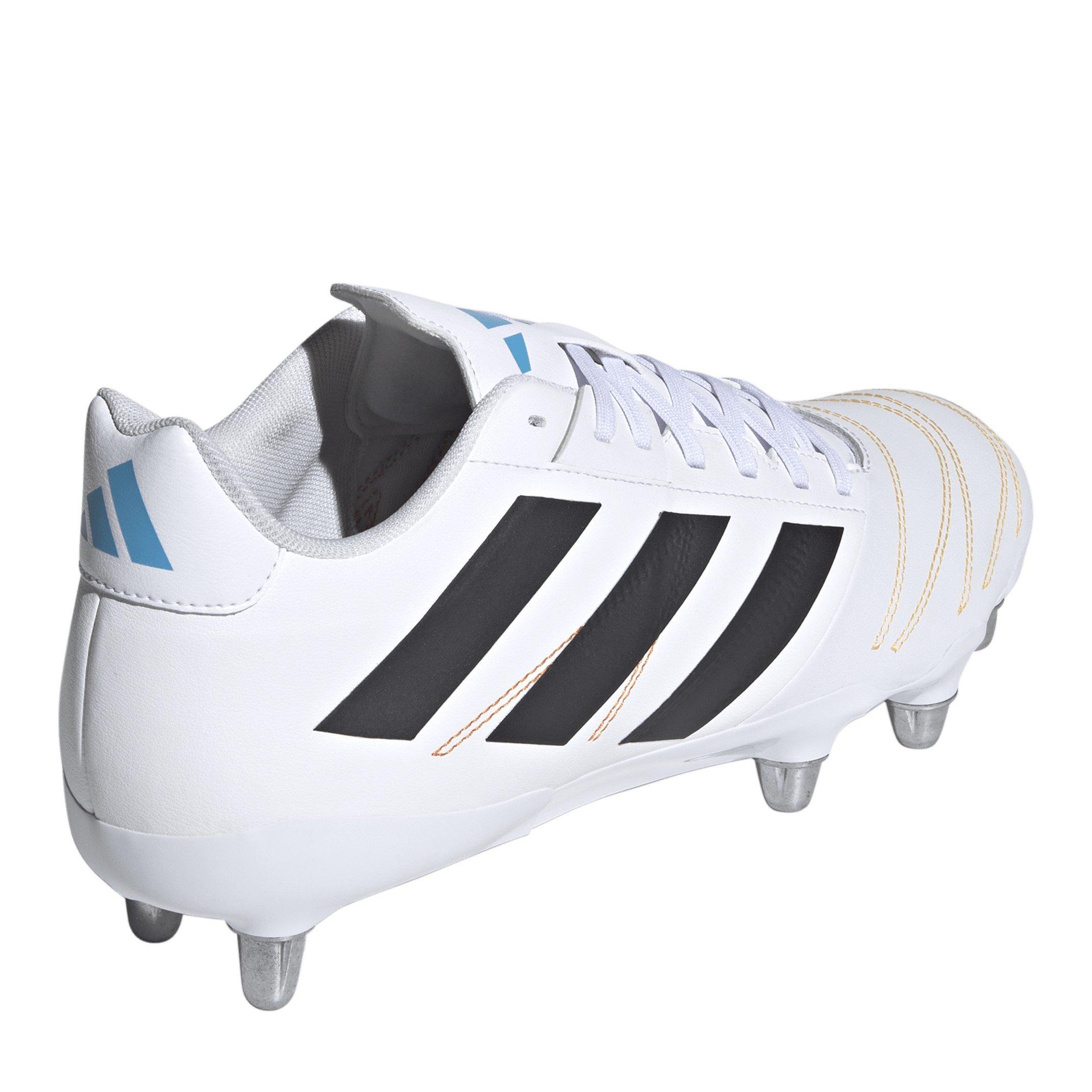 Wht/Blk/luc - adidas - Kakari Elite Adults Soft Ground Rugby Boots - 4