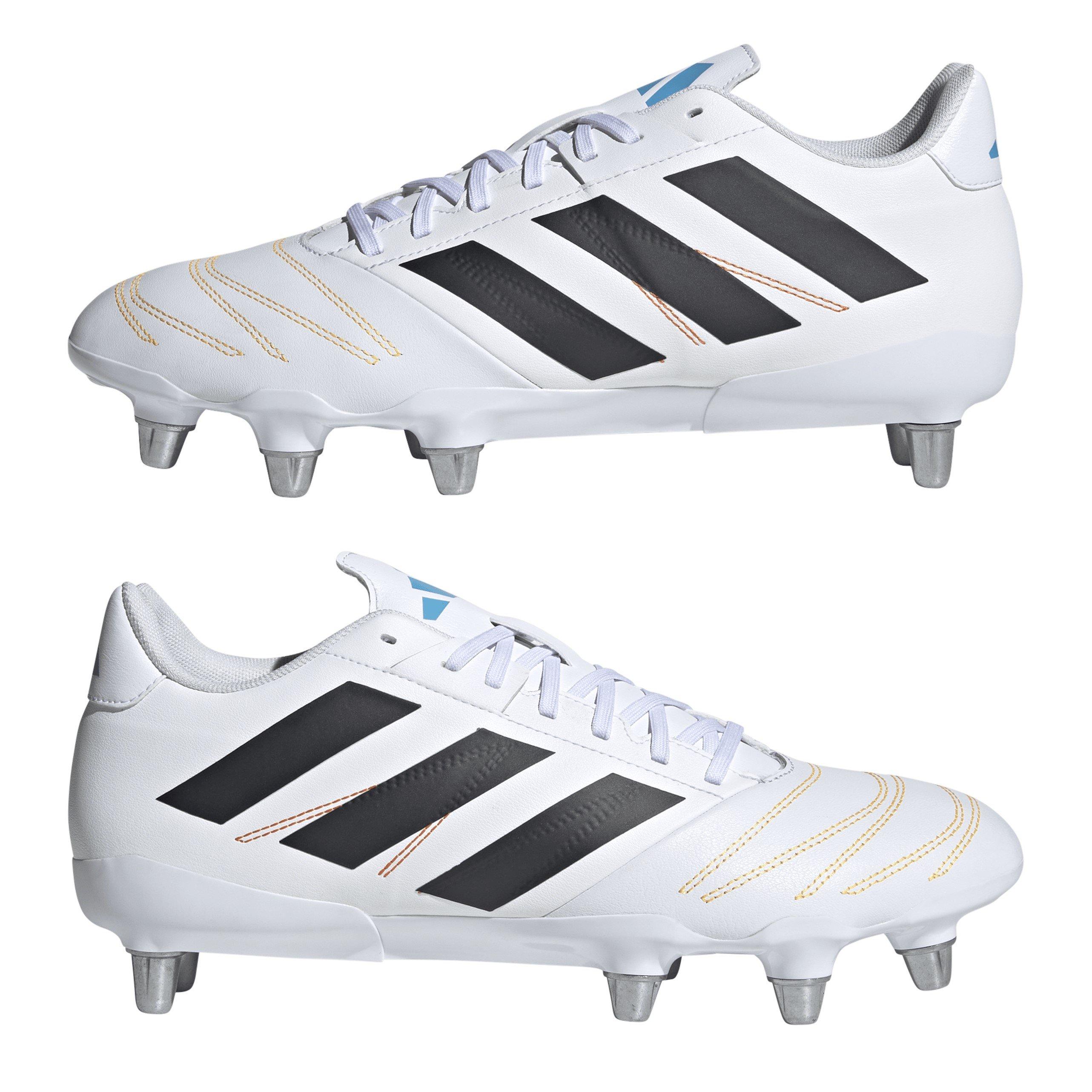 Wht/Blk/luc - adidas - Kakari Elite Adults Soft Ground Rugby Boots - 9