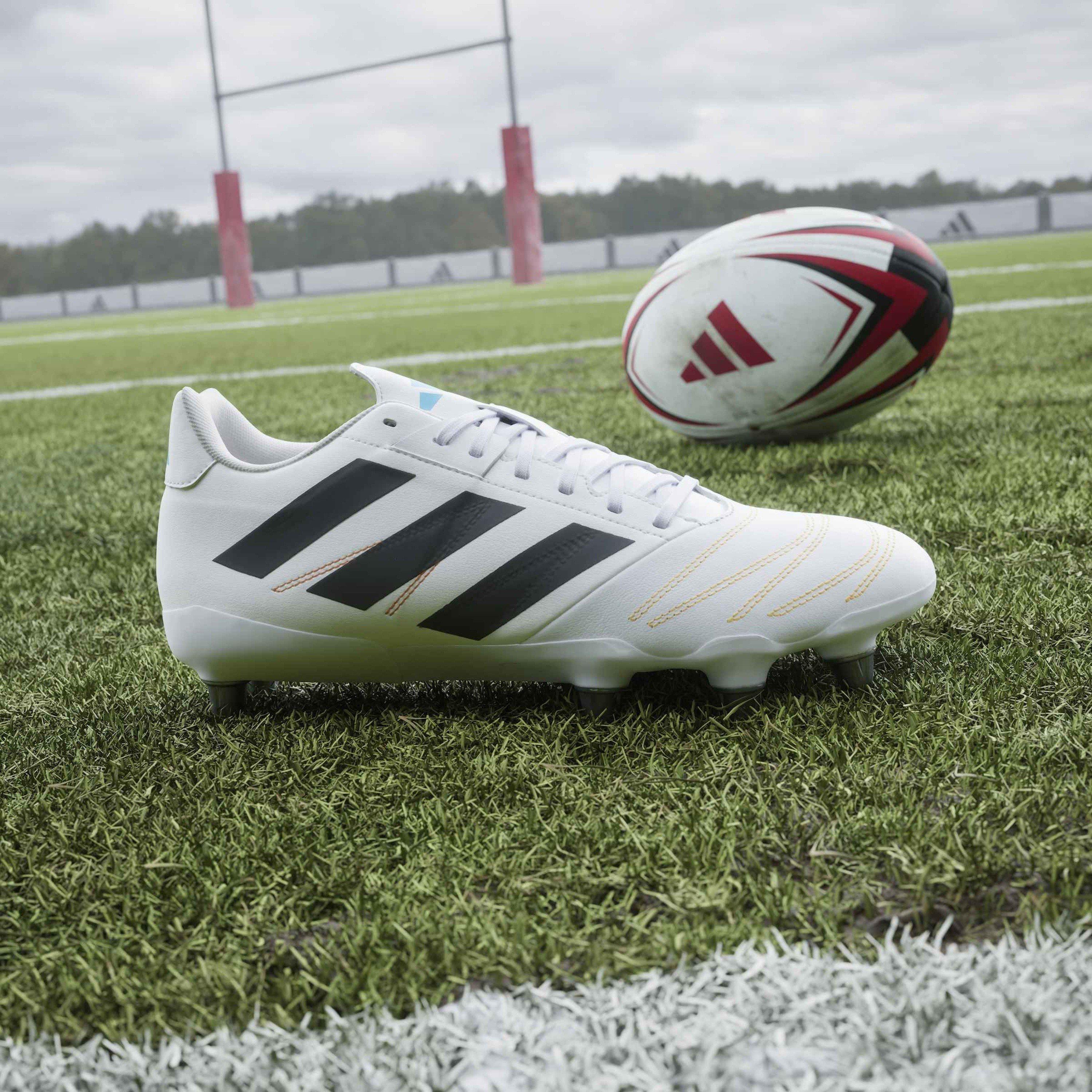 Wht/Blk/luc - adidas - Kakari Elite Adults Soft Ground Rugby Boots - 10
