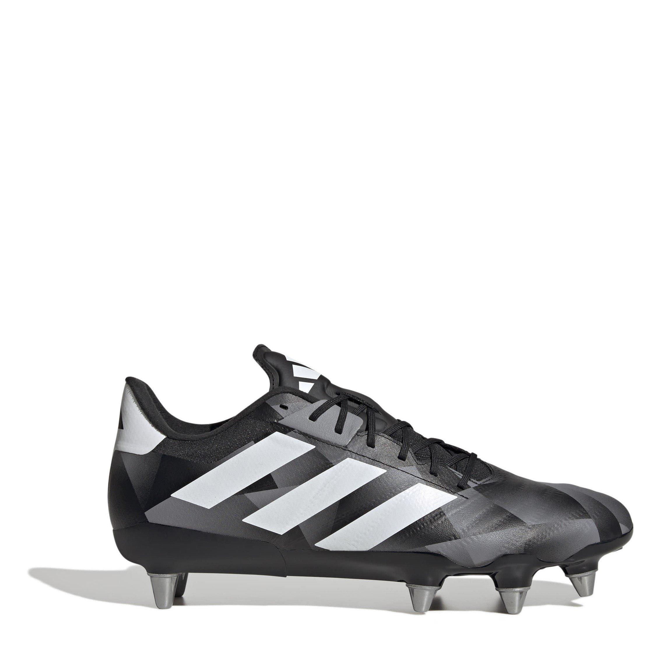 Adidas Men's Kakari Rs Adults Soft Ground Rugby Boots - Black/White - 10.5(45.3)