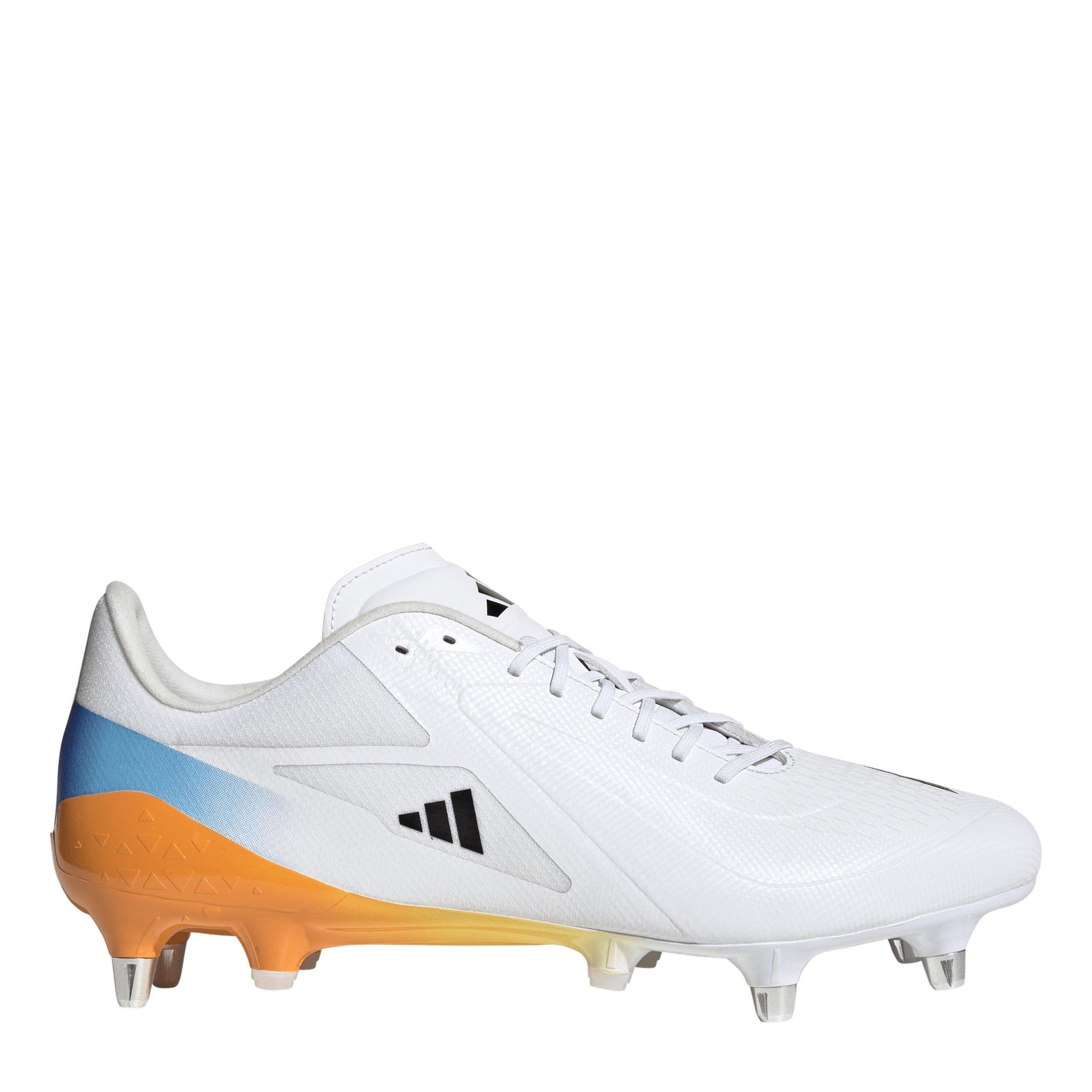 Adidas Men's Adizero Rs15 Ultimate Adults Soft Ground Rugby Boots - Wht/Blk/Luc - 12 (47.3)