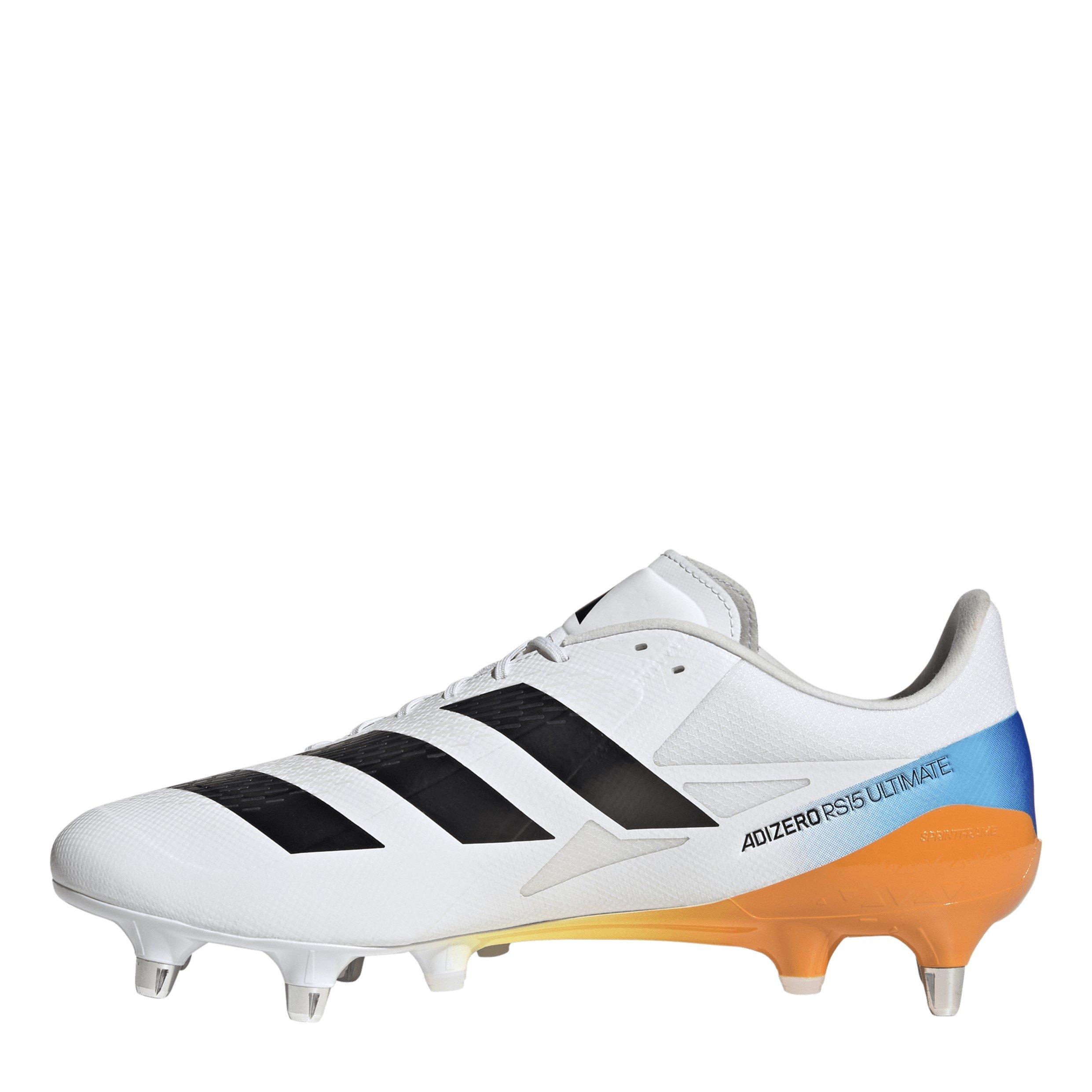 Wht/Blk/luc - adidas - Adizero RS15 Ultimate Adults Soft Ground Rugby Boots - 2