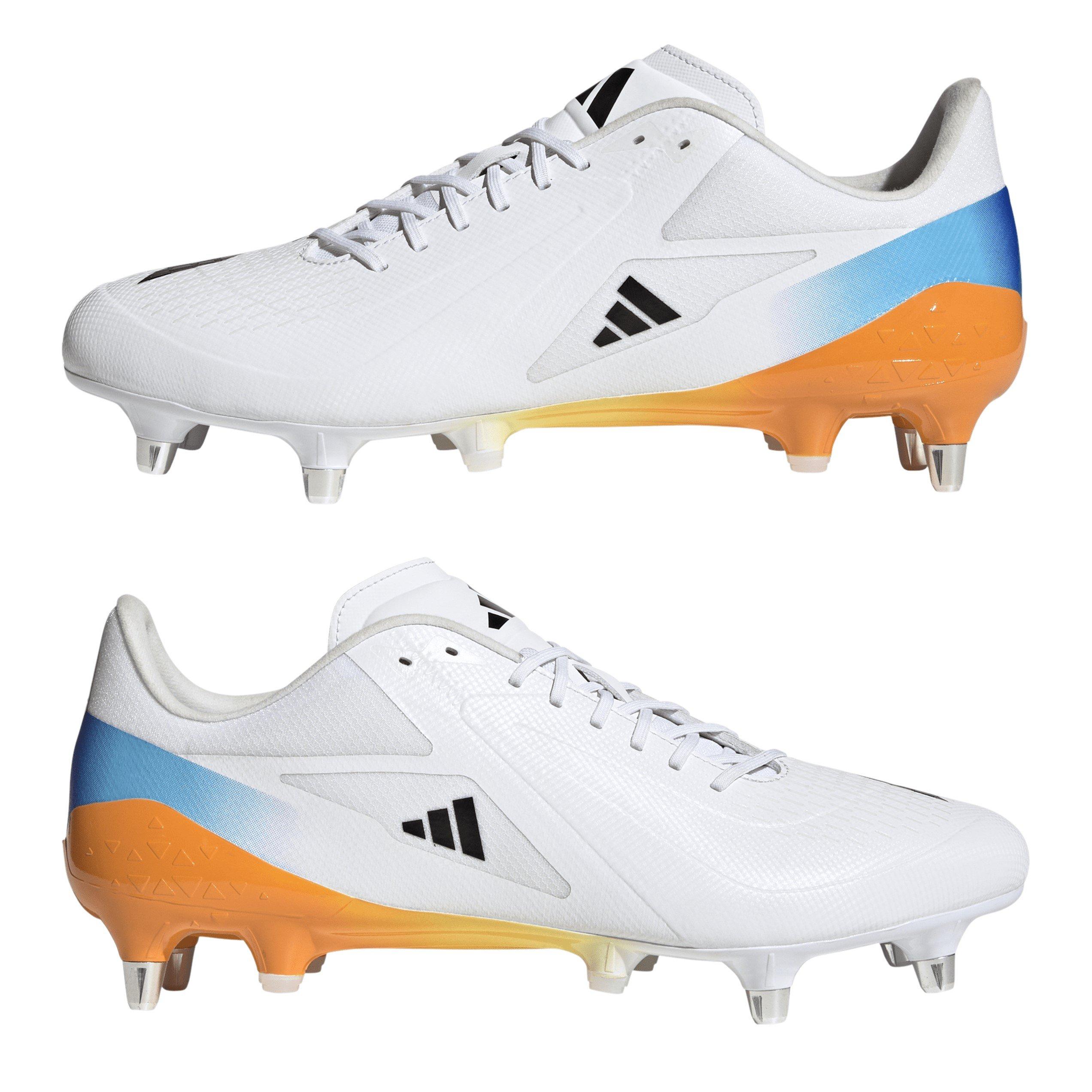 Wht/Blk/luc - adidas - Adizero RS15 Ultimate Adults Soft Ground Rugby Boots - 9