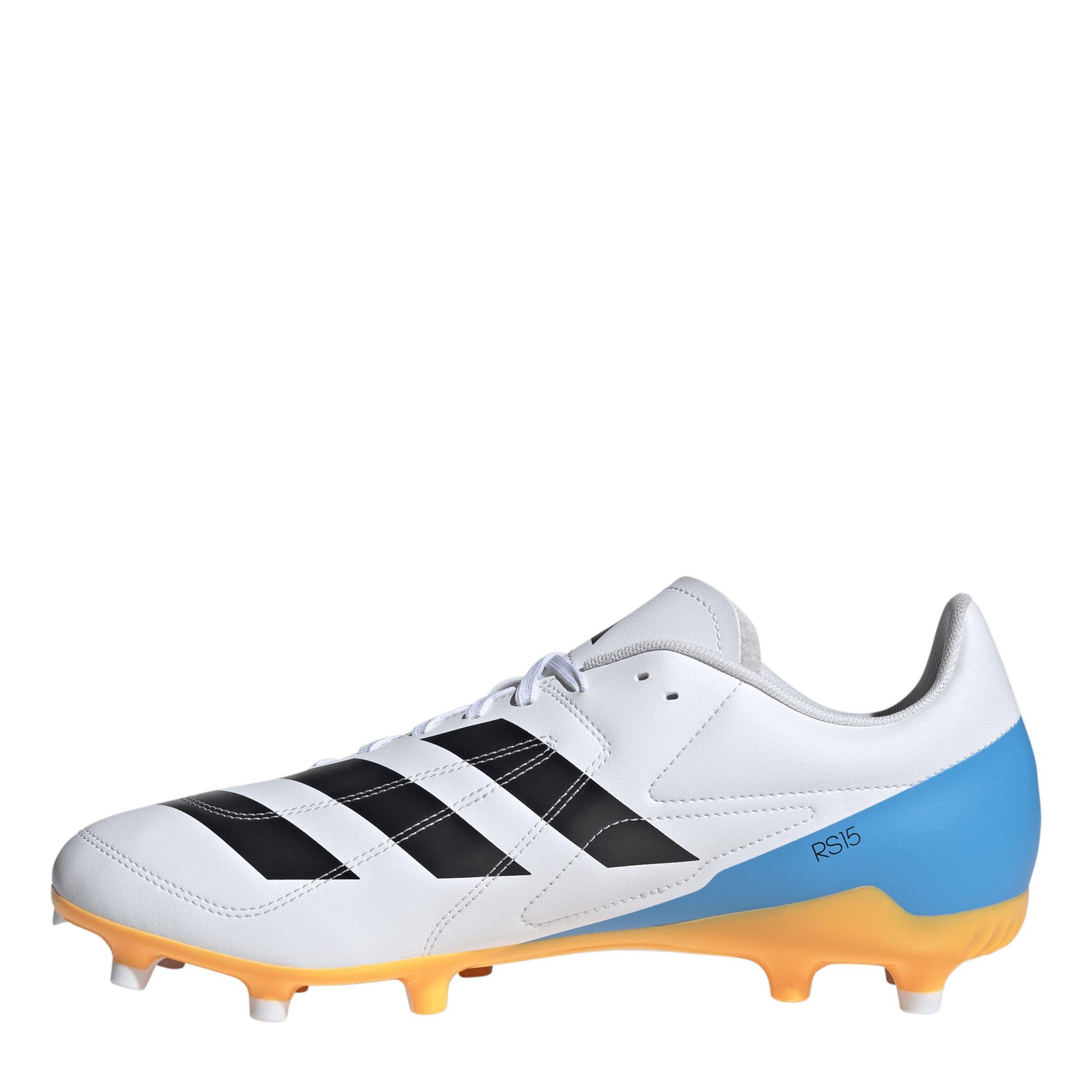 Wht/Blk/luc - adidas - RS-15 Adults Firm Ground Rugby Boots - 2