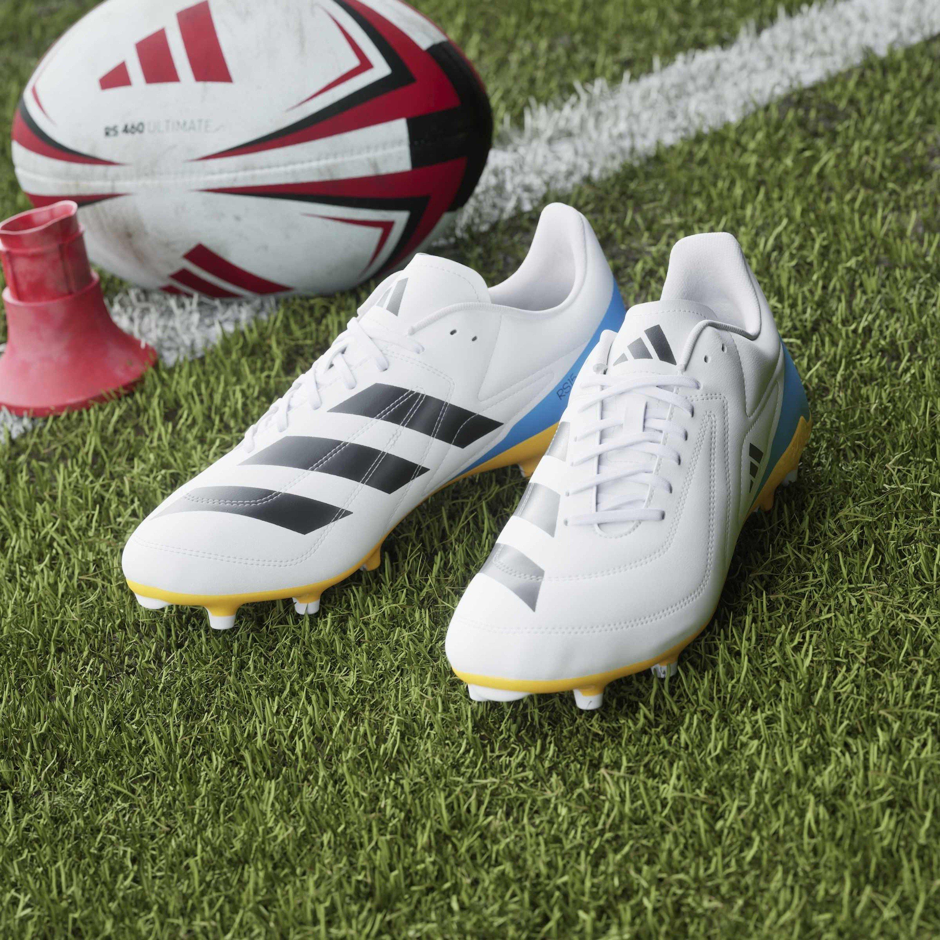 Wht/Blk/luc - adidas - RS-15 Adults Firm Ground Rugby Boots - 11