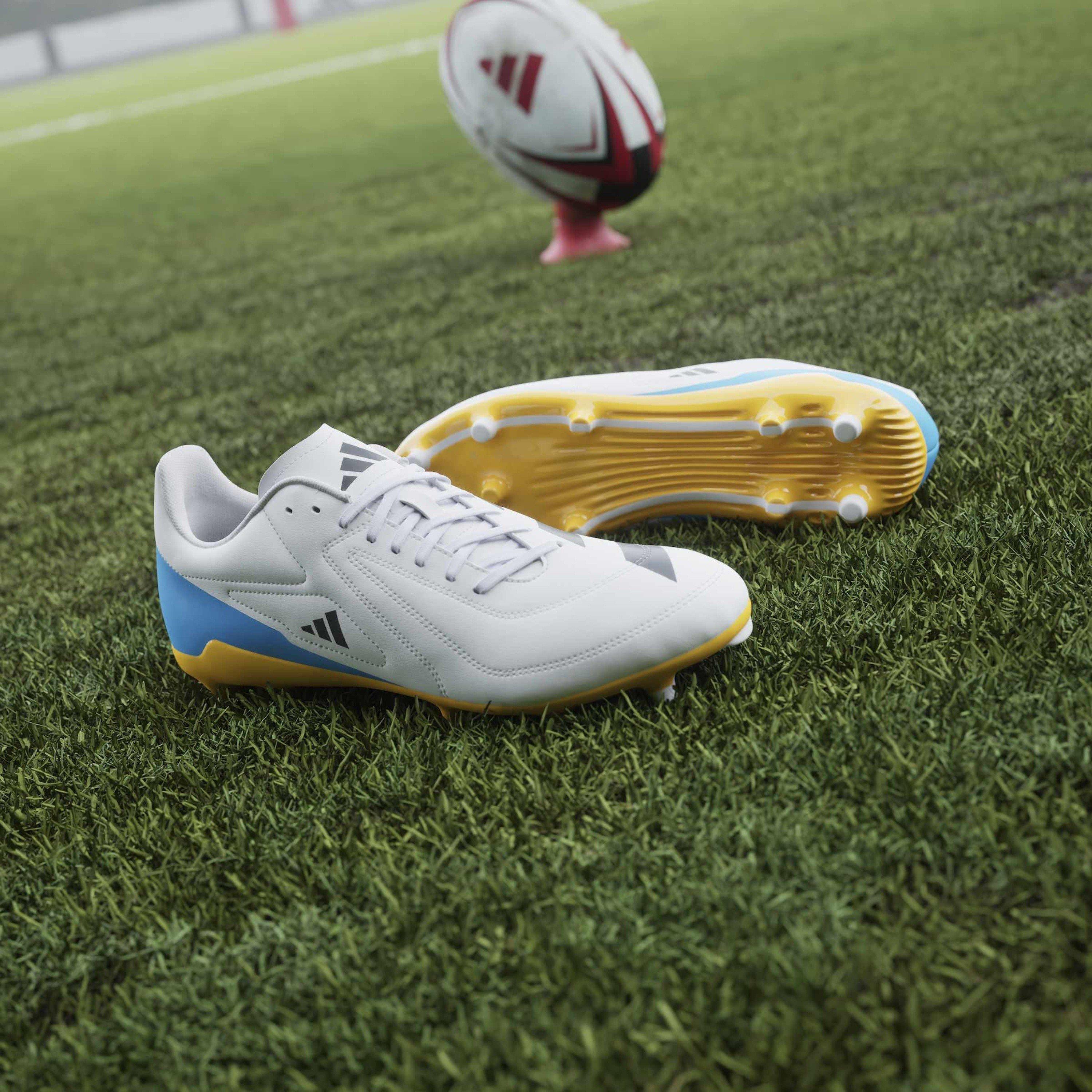 Wht/Blk/luc - adidas - RS-15 Adults Firm Ground Rugby Boots - 12