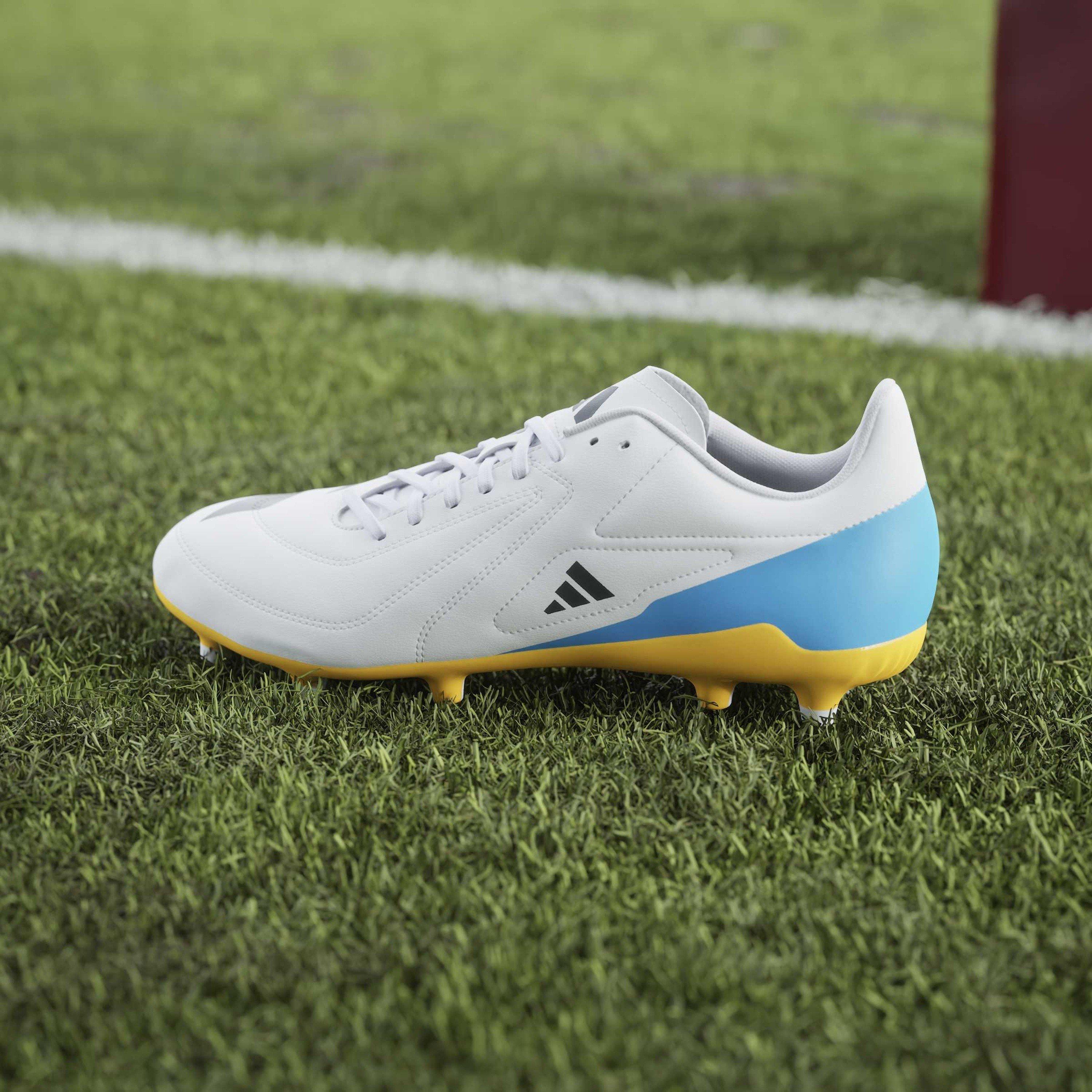 Wht/Blk/luc - adidas - RS-15 Adults Firm Ground Rugby Boots - 14