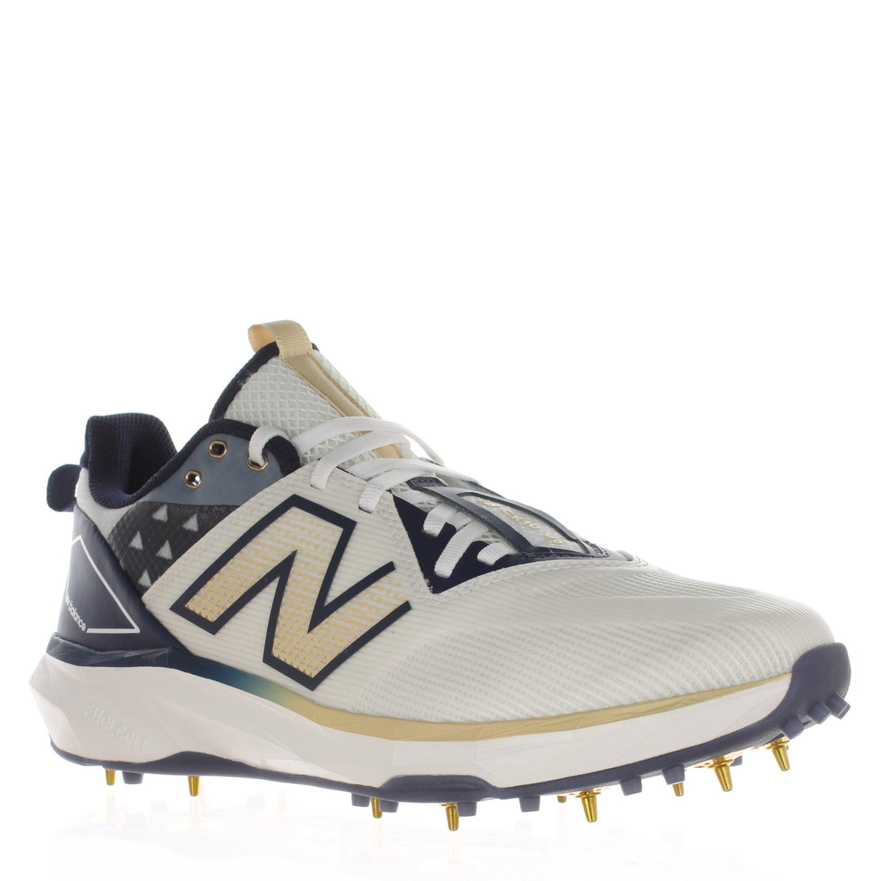White/Blue - New Balance - FuelCell 10v6 Spike Cricket Shoes Adults - 1