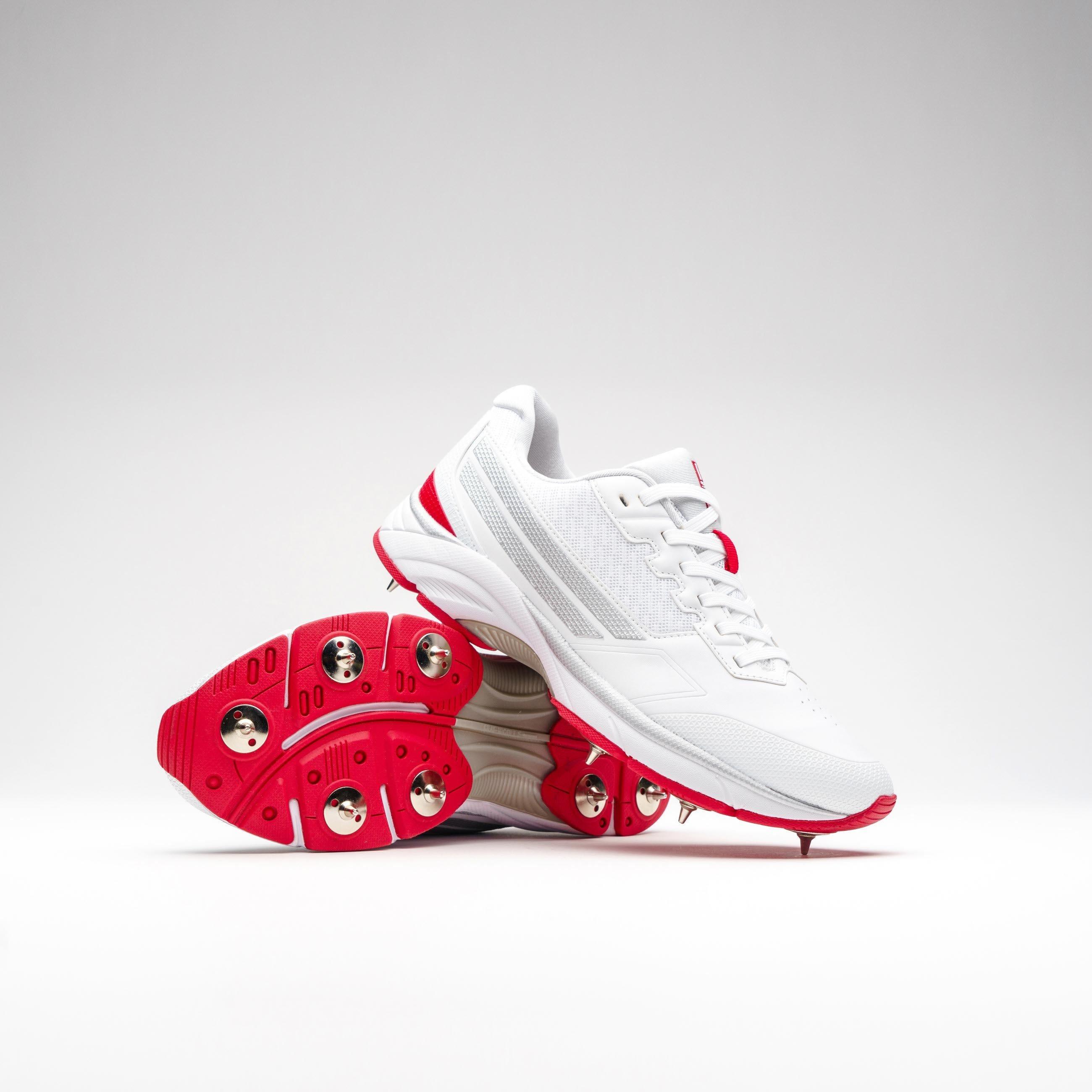 Gray Nicolls Velocity 5 Cricket Spikes - White/Red