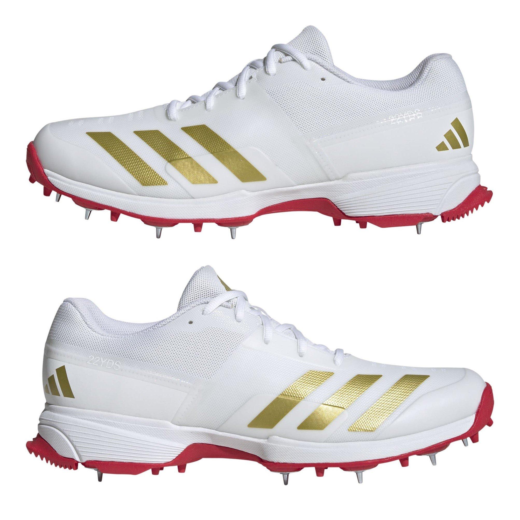 Hvid/Rød - adidas - Cricket Spikes - 9