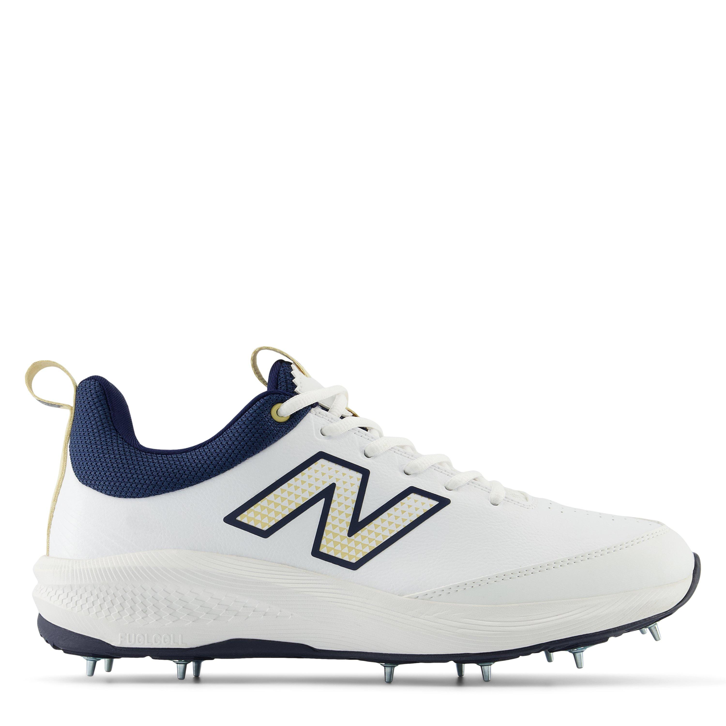 White/Blue - New Balance - Men's Spike Lightweight Mesh Metal Cricket Spikes - 1