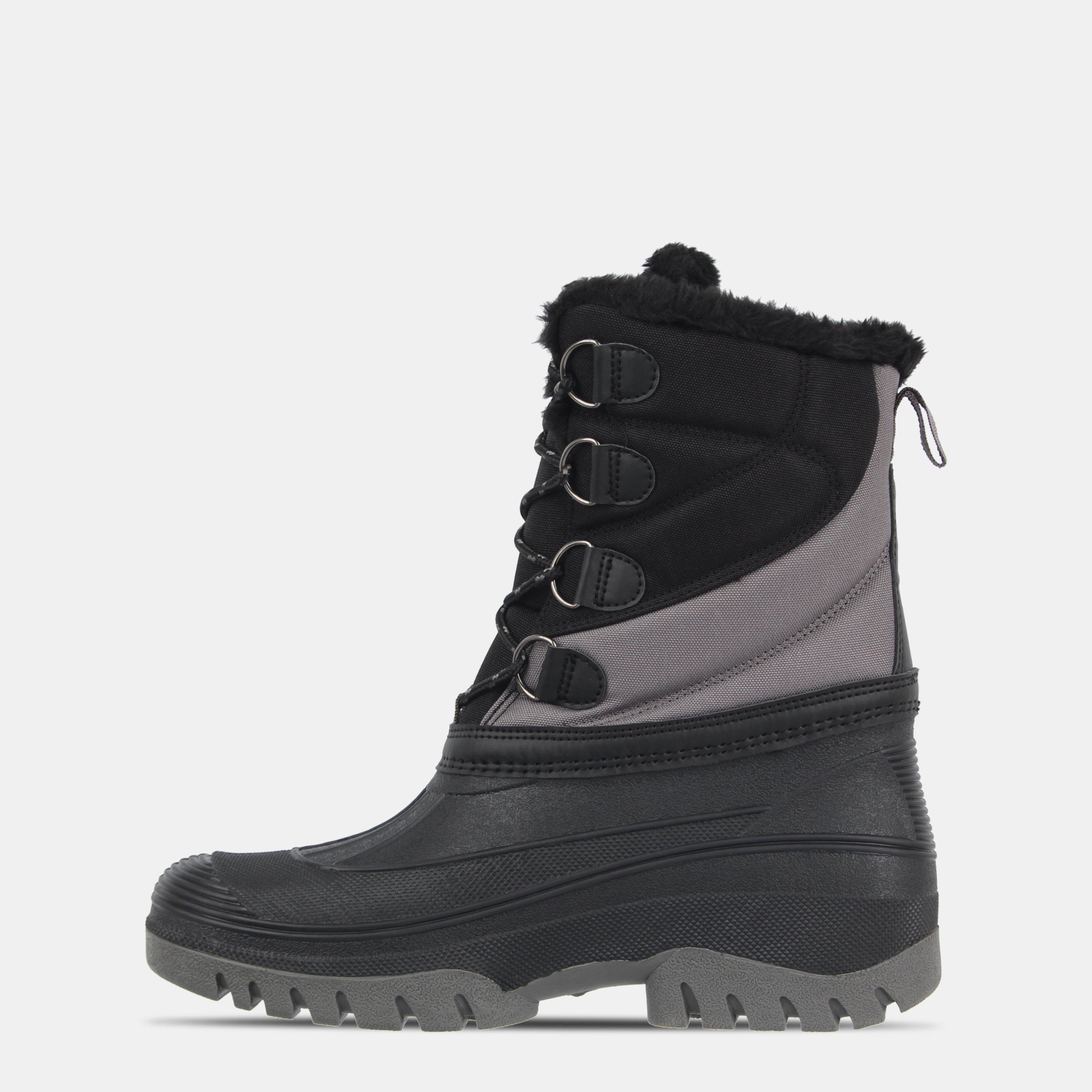 Cinza/Preto - Nevica - Lace Up EVA Insole Mid High Snow Boots - 2