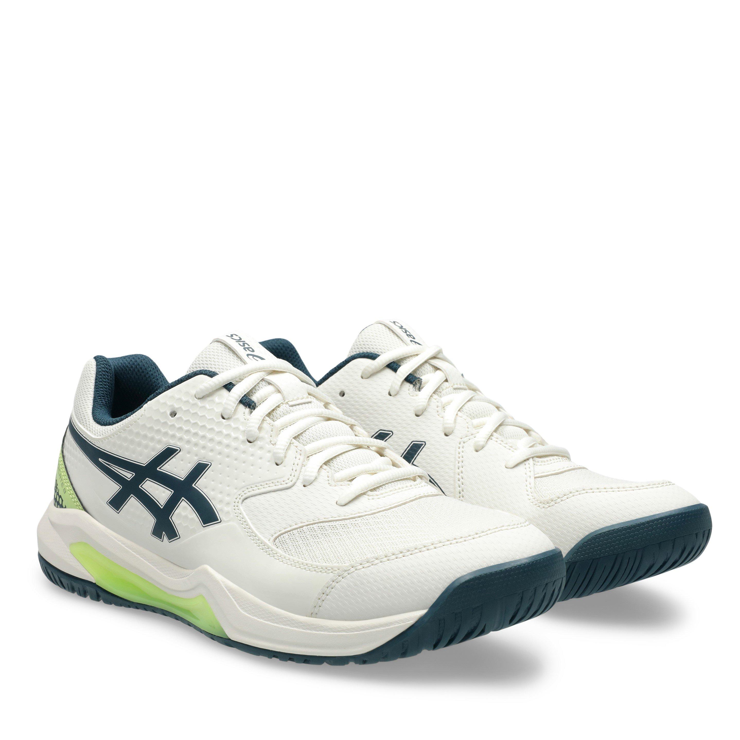 CREAM/TEAL - Asics - Gel-Dedicate 8 Mens Pickleball Shoes - 4