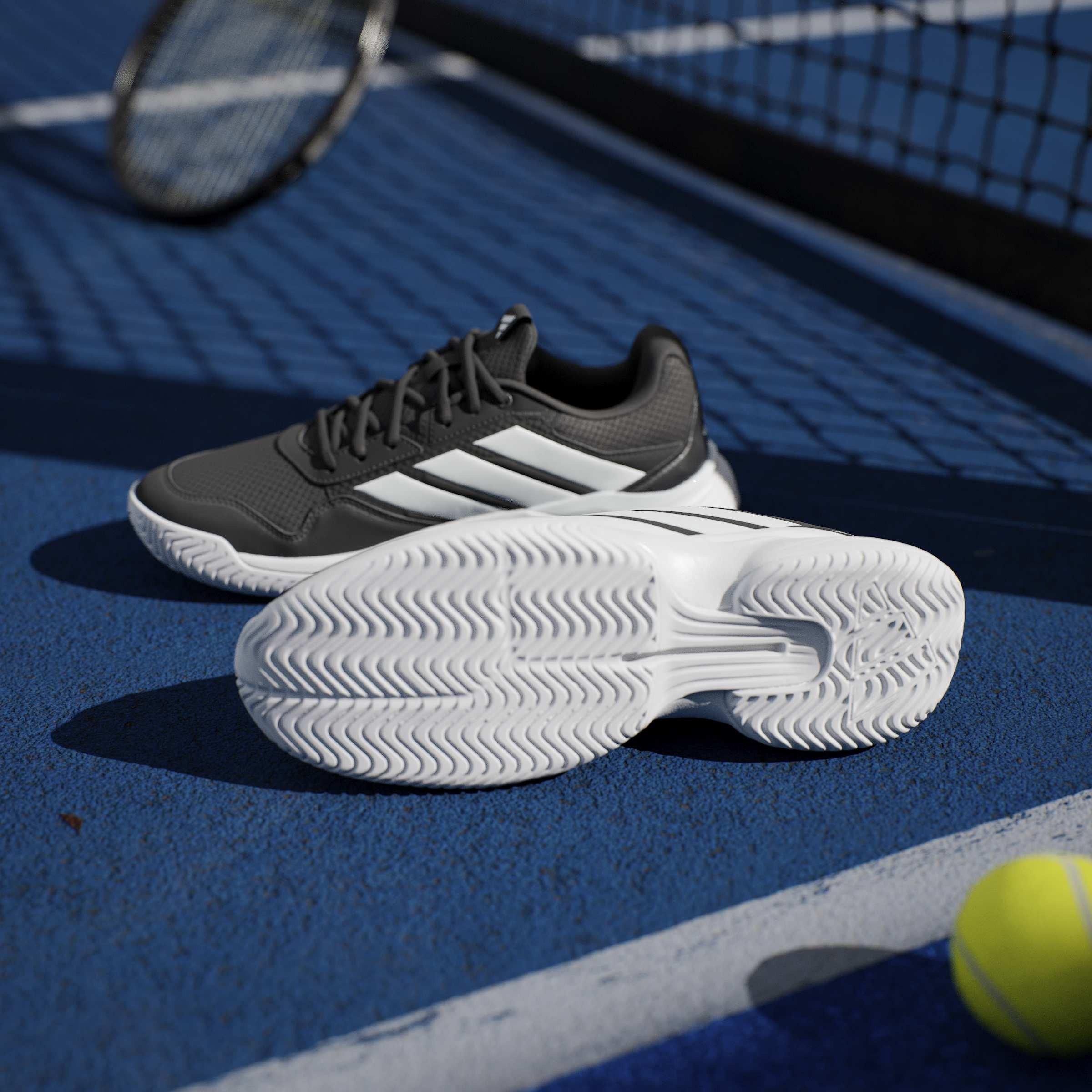Black/Ft White - adidas - GameCourt 3 All Court Mens Tennis Shoes - 11