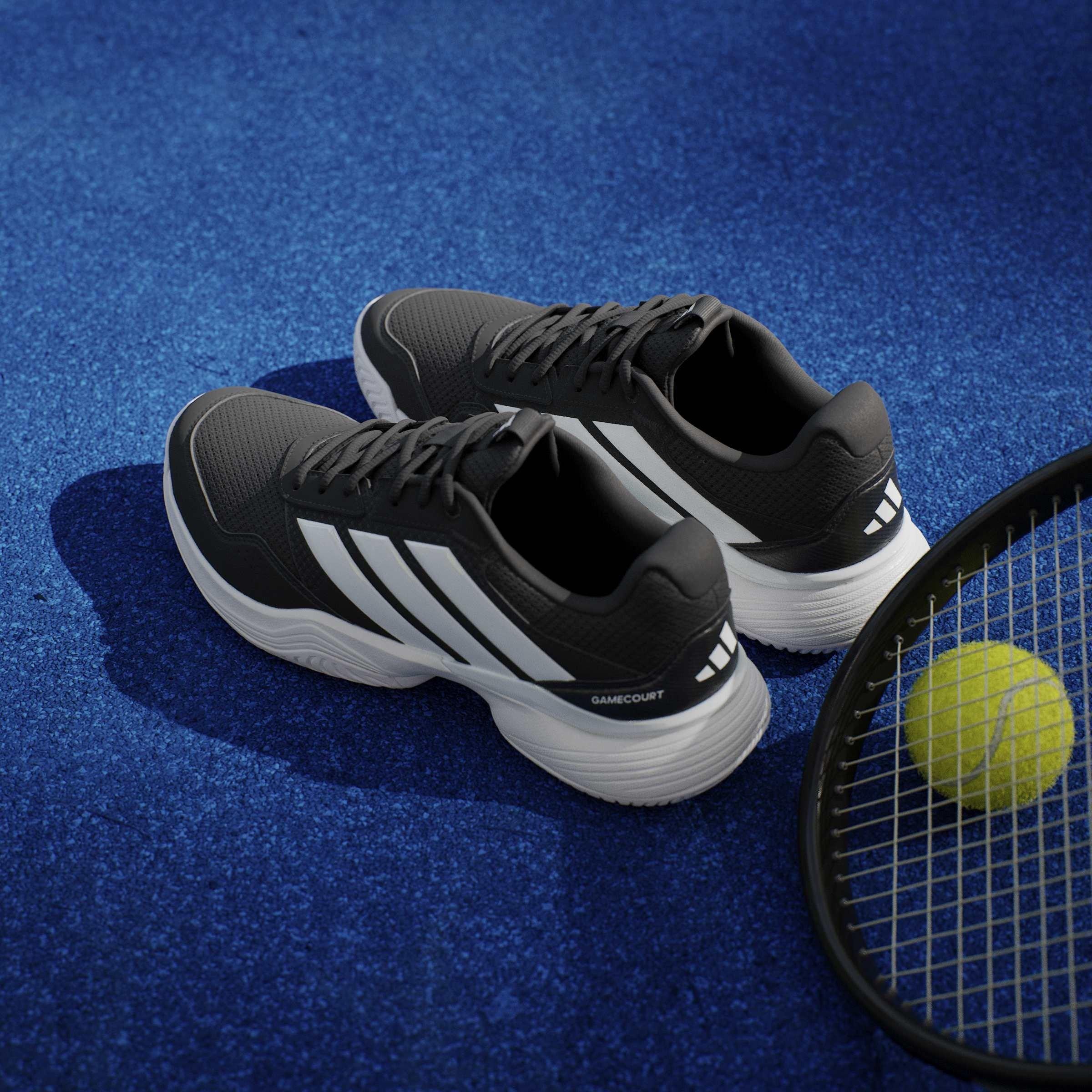 Black/Ft White - adidas - GameCourt 3 All Court Mens Tennis Shoes - 13