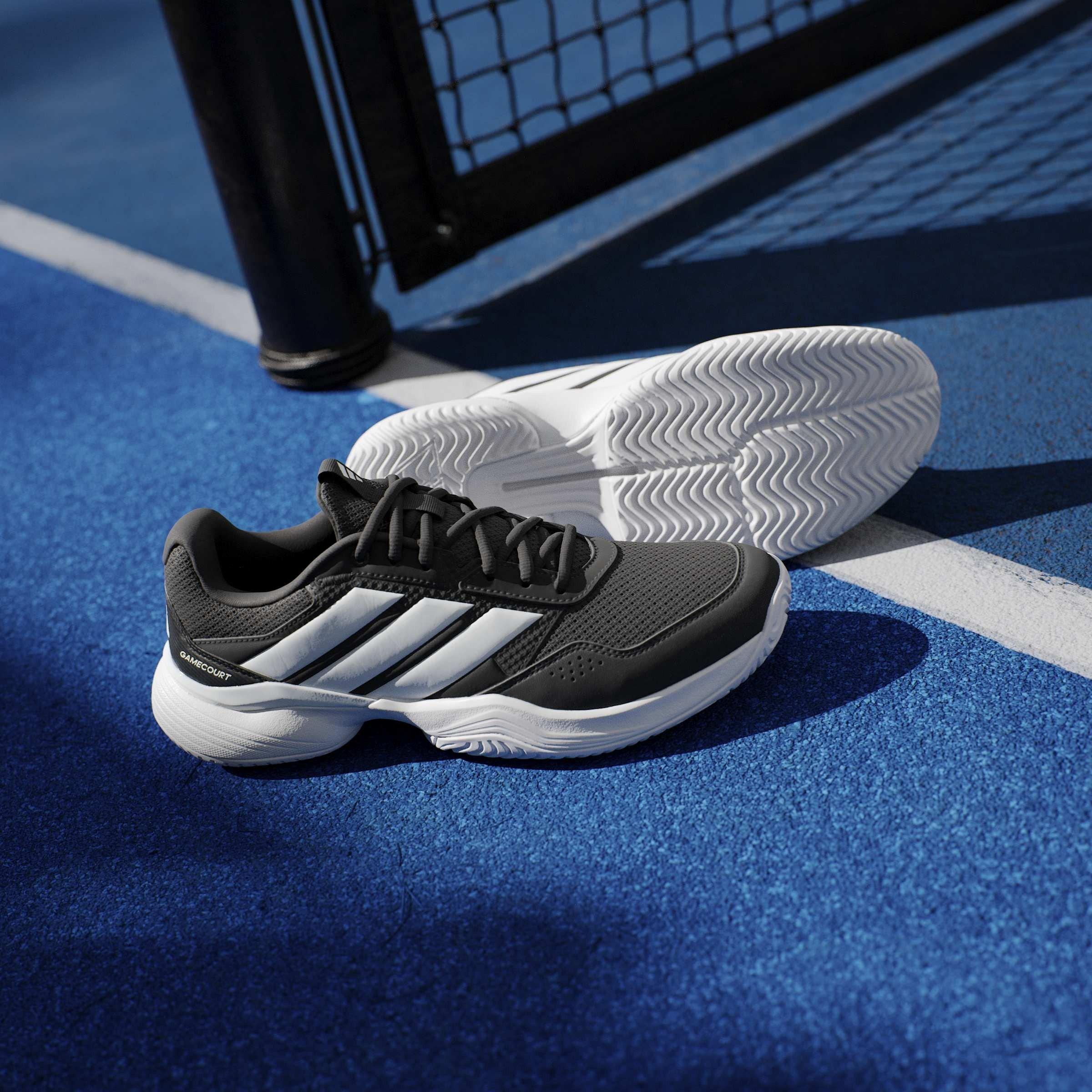 Black/Ft White - adidas - GameCourt 3 All Court Mens Tennis Shoes - 15