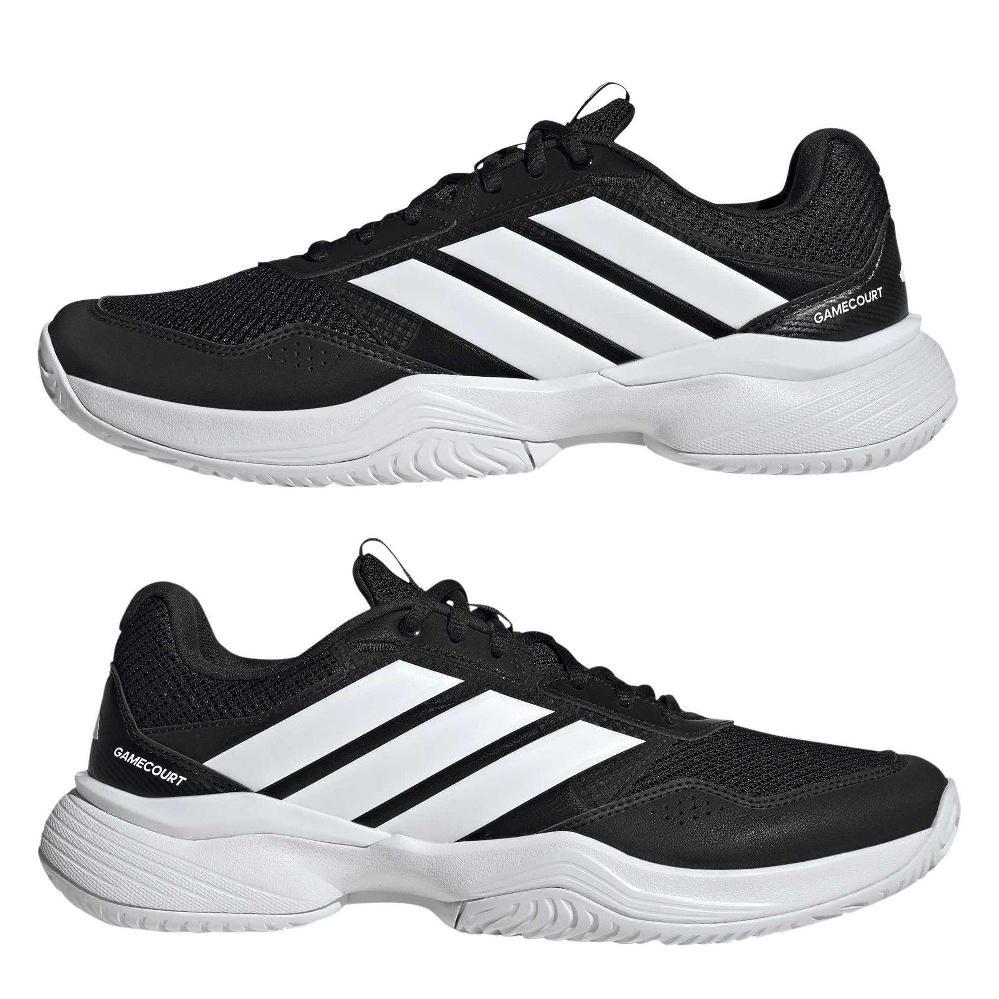 Black/Ft White - adidas - GameCourt 3 All Court Mens Tennis Shoes - 9