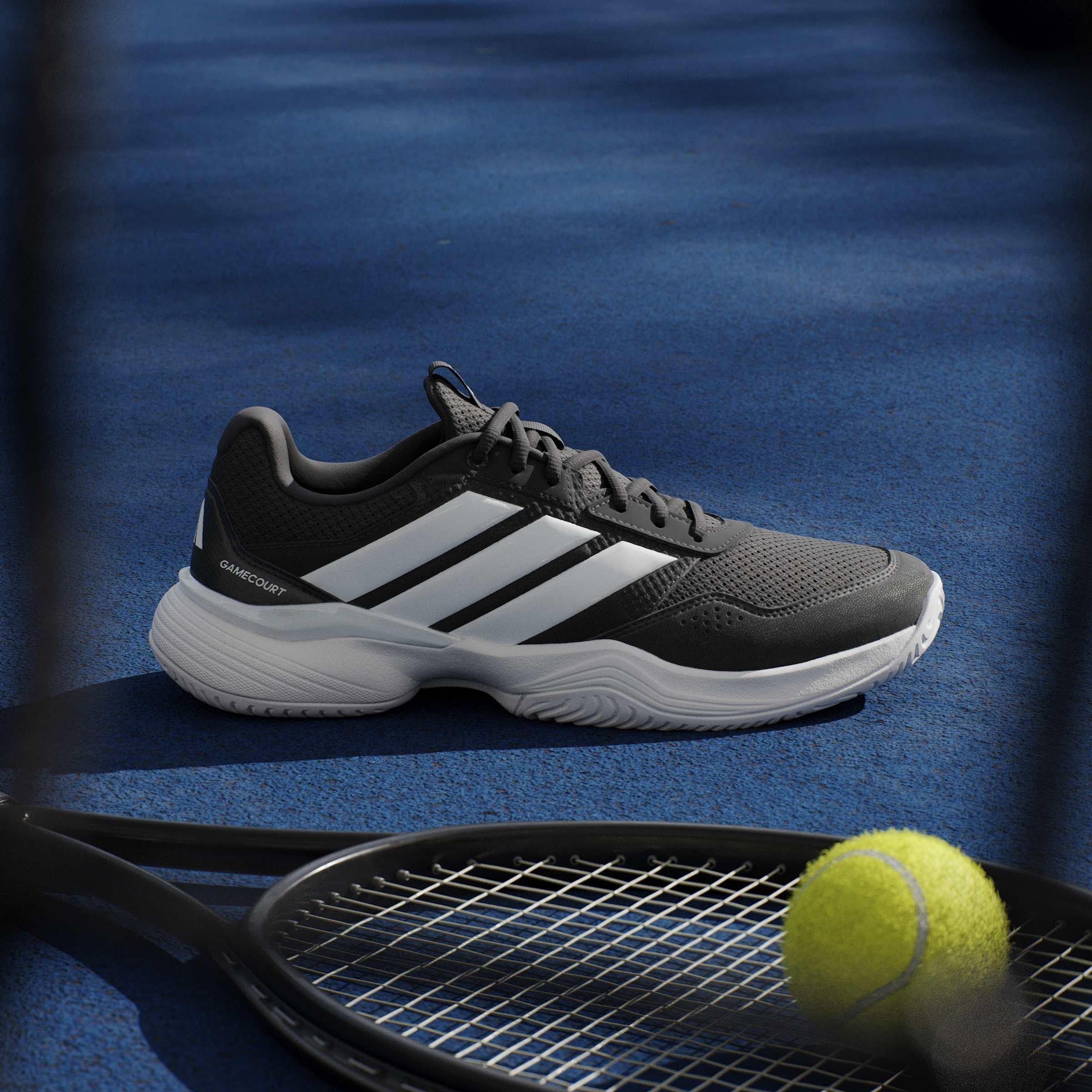 Black/Ft White - adidas - GameCourt 3 All Court Mens Tennis Shoes - 10