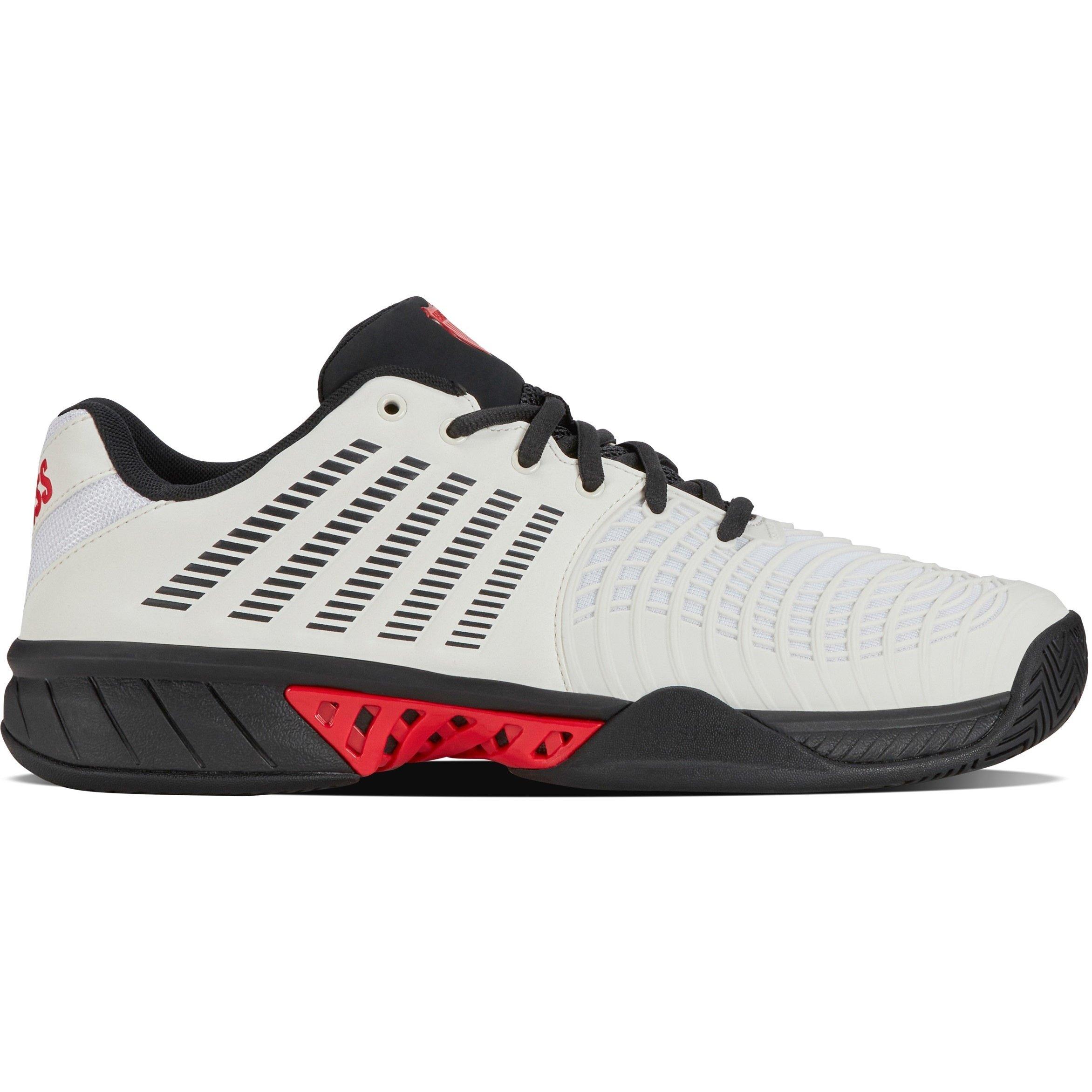 White/Limo/Red - K-Swiss - Men's Express Light 3 HB Lightweight Clay Court Tennis Shoes - 1