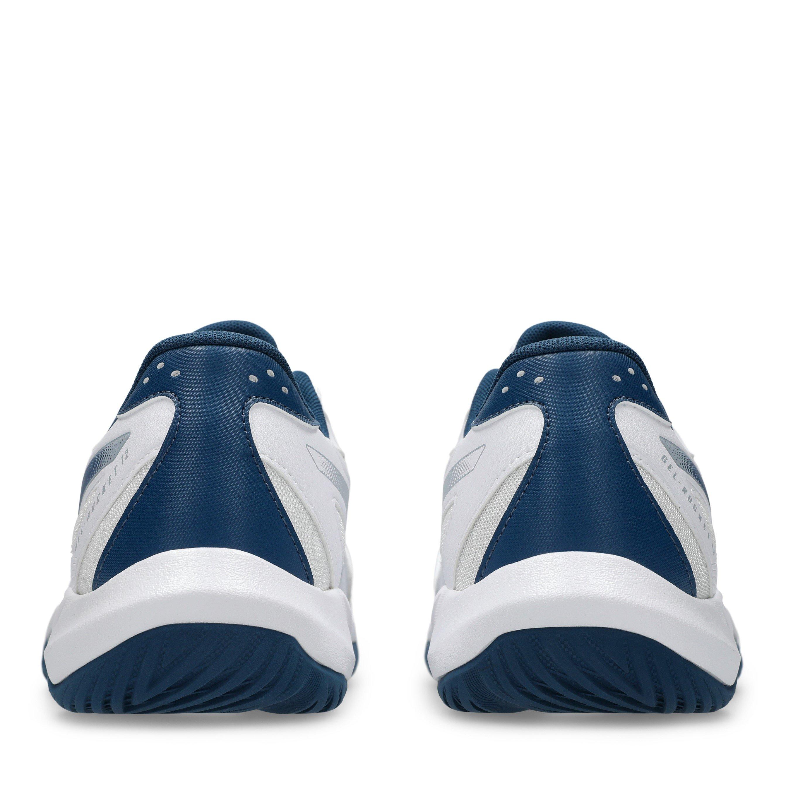 WHITE/MAKO BLUE - Asics - GEL-Rocket 12 Mens Badminton Shoes - 7