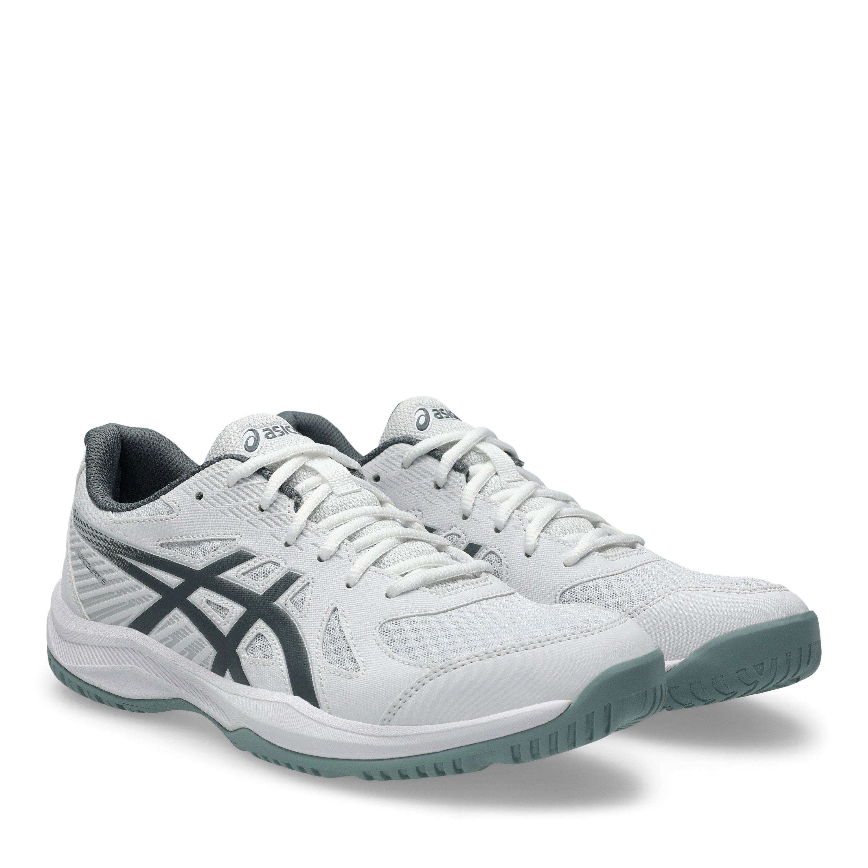 Wht/Steel Grey - Asics - Upcourt 6 Mens Badminton Shoes - 4