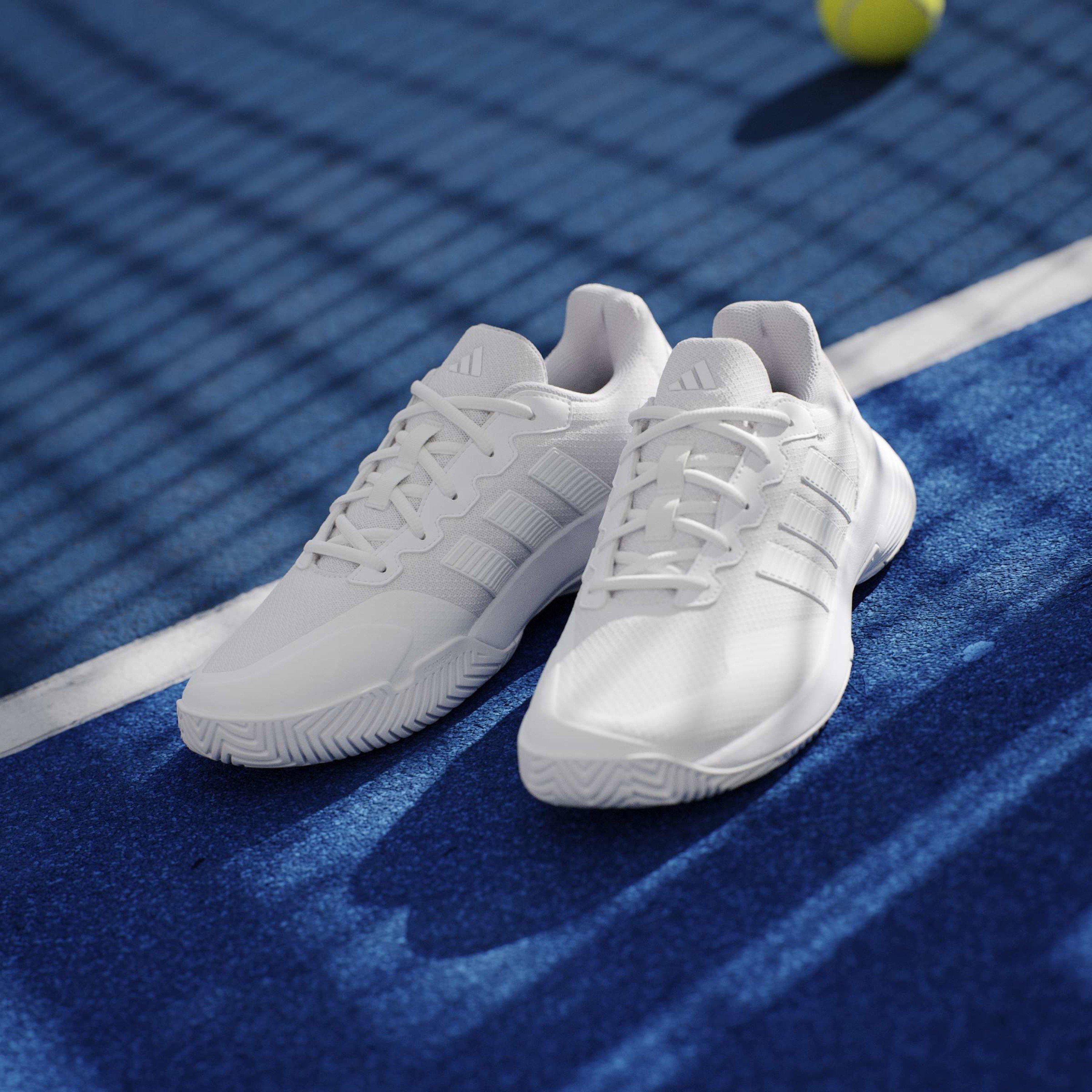 Weiß/Matt Silber - adidas - Gamecourt Tennis Shoes - 12