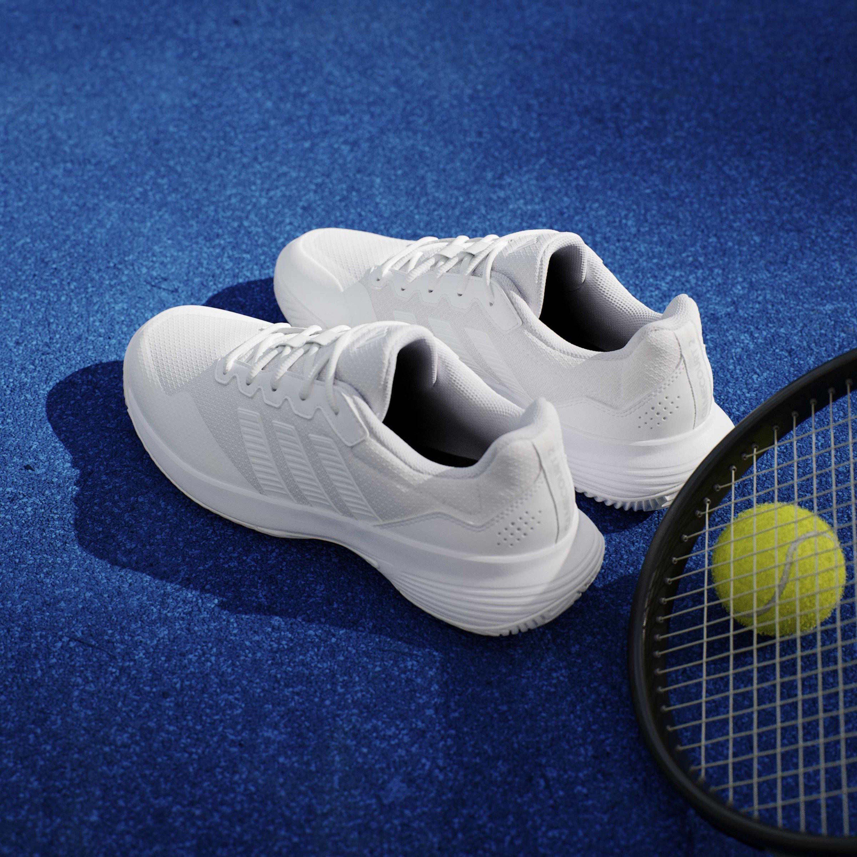 Weiß/Matt Silber - adidas - Gamecourt Tennis Shoes - 13