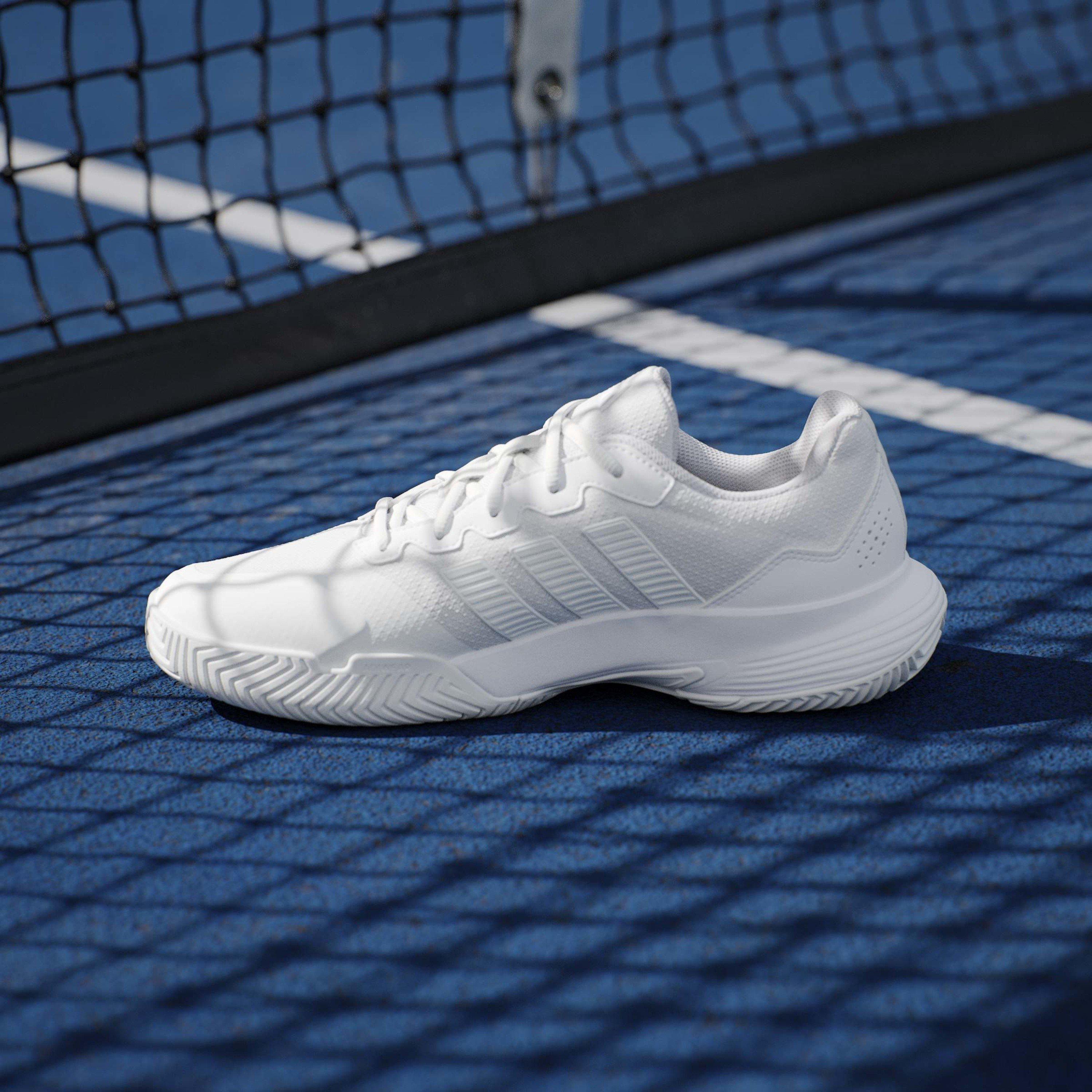 Weiß/Matt Silber - adidas - Gamecourt Tennis Shoes - 14