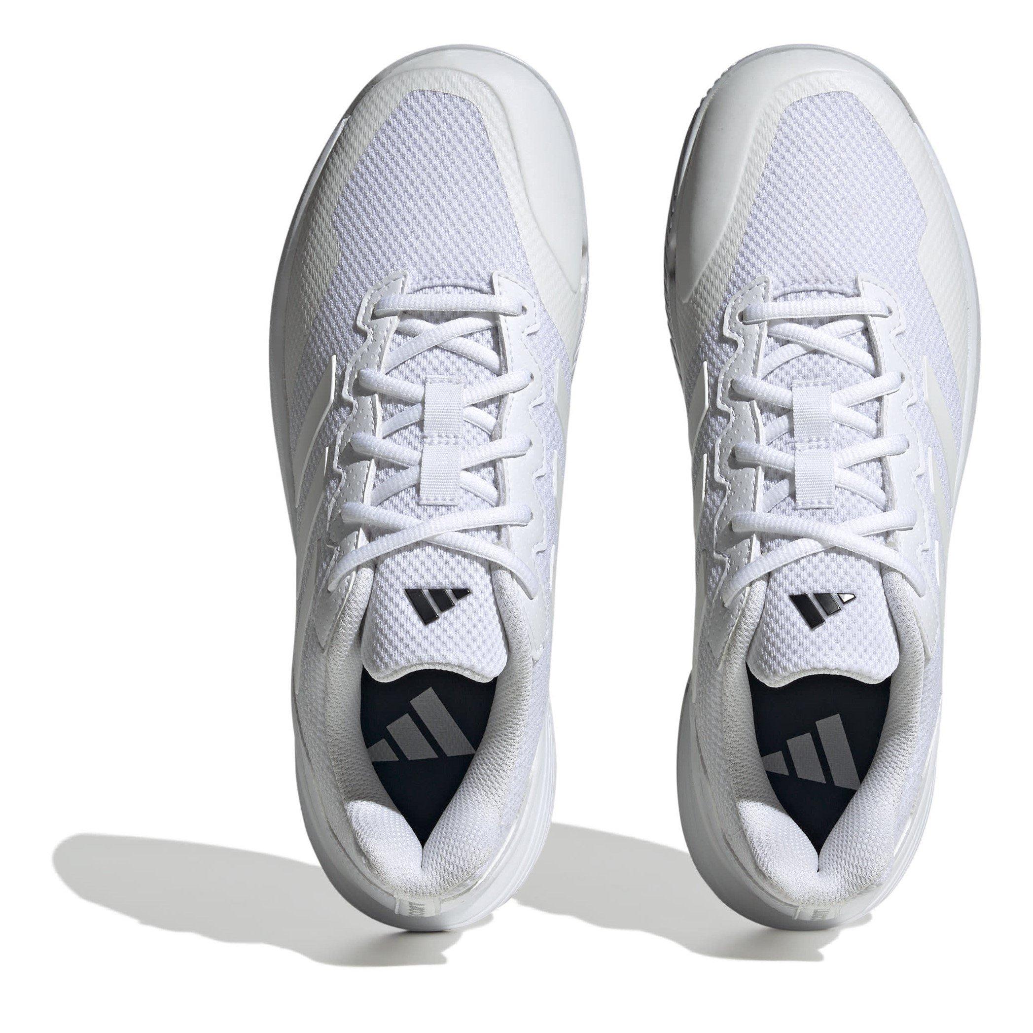 Weiß/Matt Silber - adidas - Gamecourt Tennis Shoes - 5