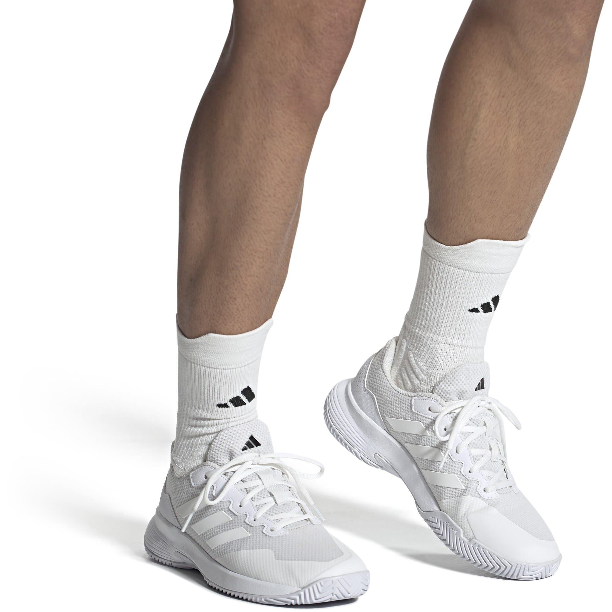 Weiß/Matt Silber - adidas - Gamecourt Tennis Shoes - 10