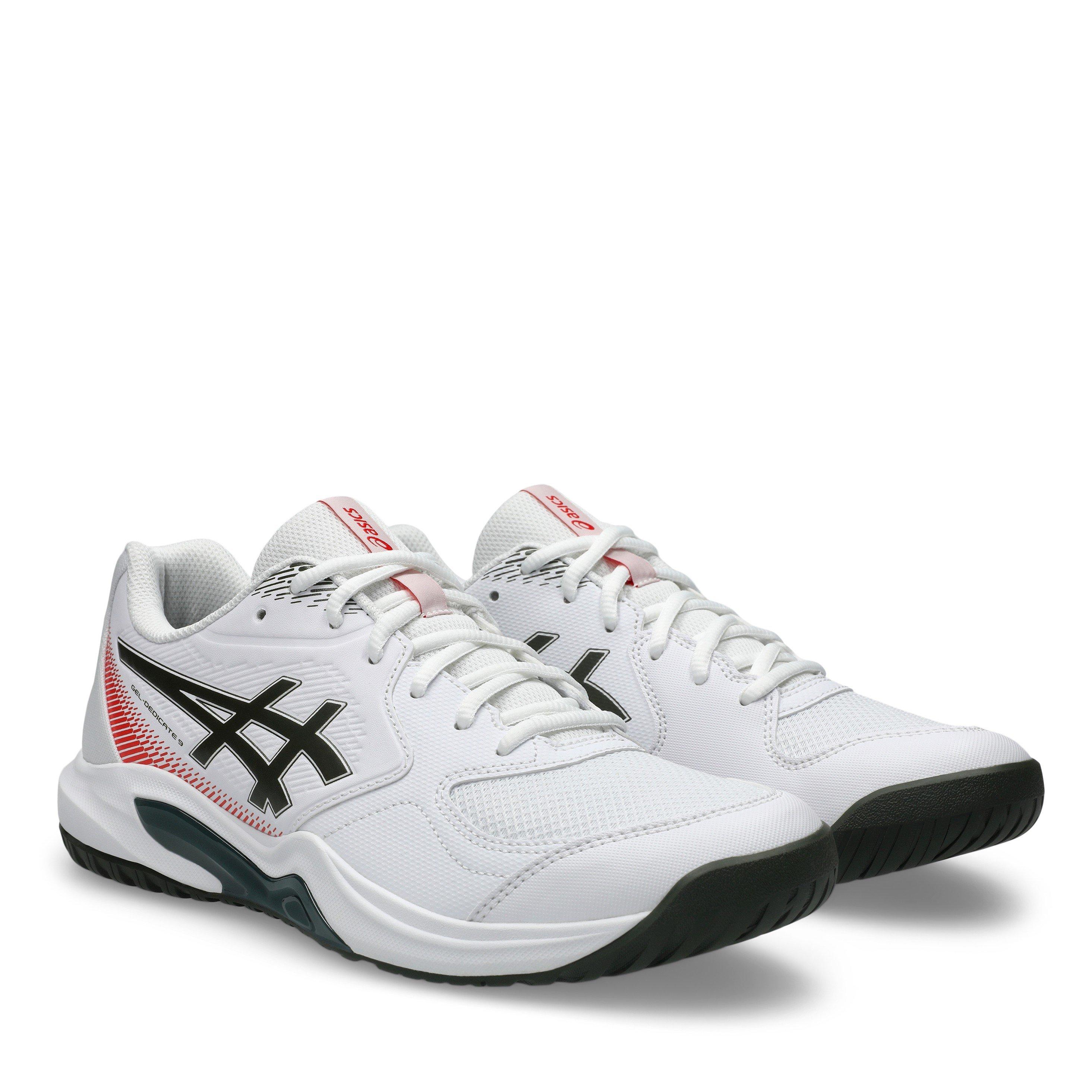 Wht/Khaki - Asics - Gel-Dedicate 9 Mens Pickleball Shoes - 4