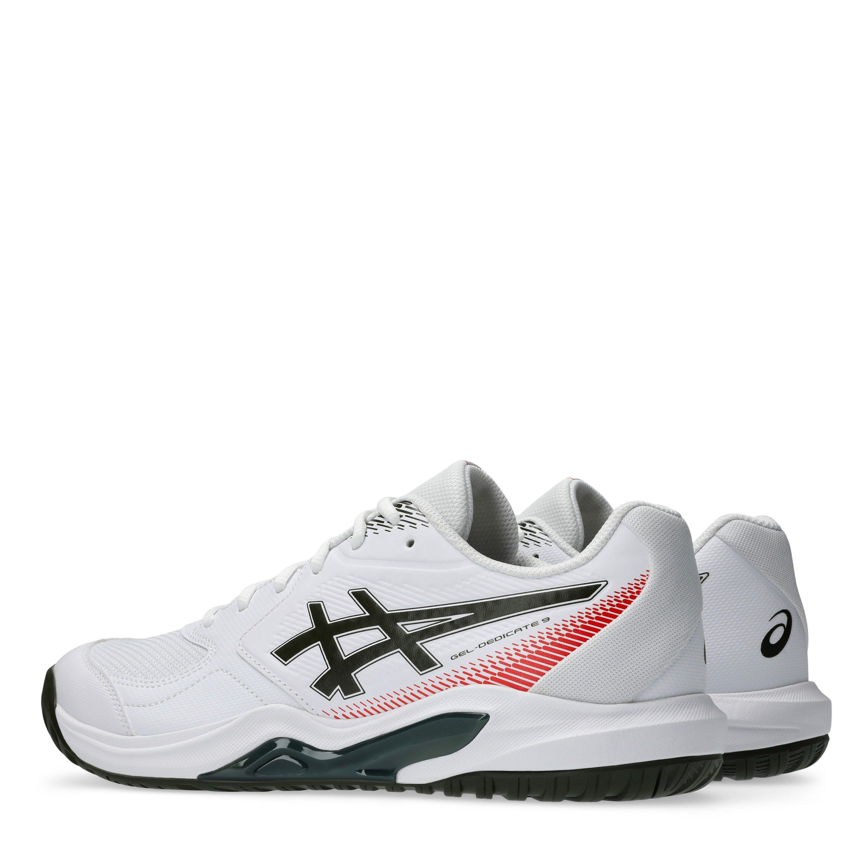 Wht/Khaki - Asics - Gel-Dedicate 9 Mens Pickleball Shoes - 5
