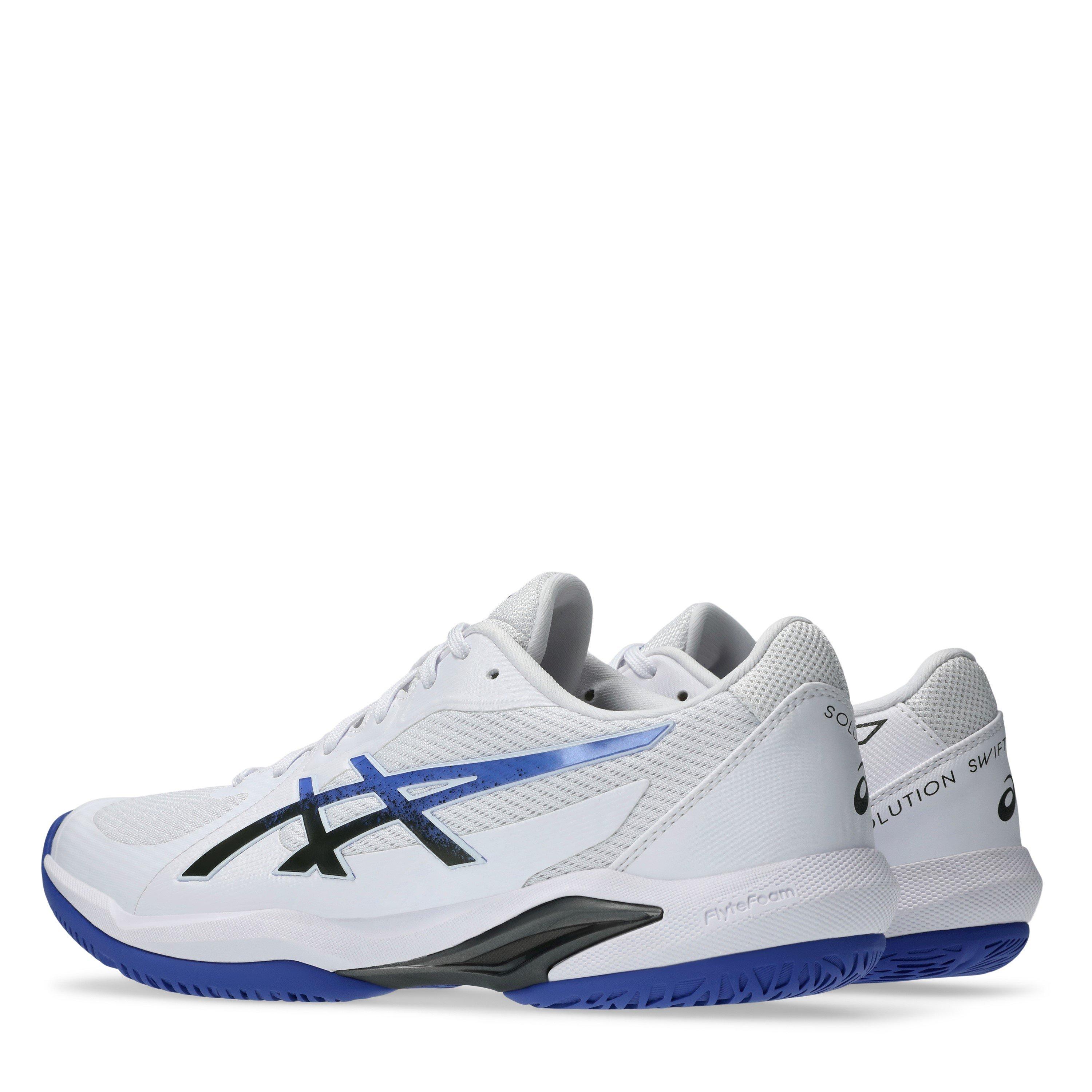 Wht/Dk Cobalt - Asics - Solution Swift Tennis Shoes - 5