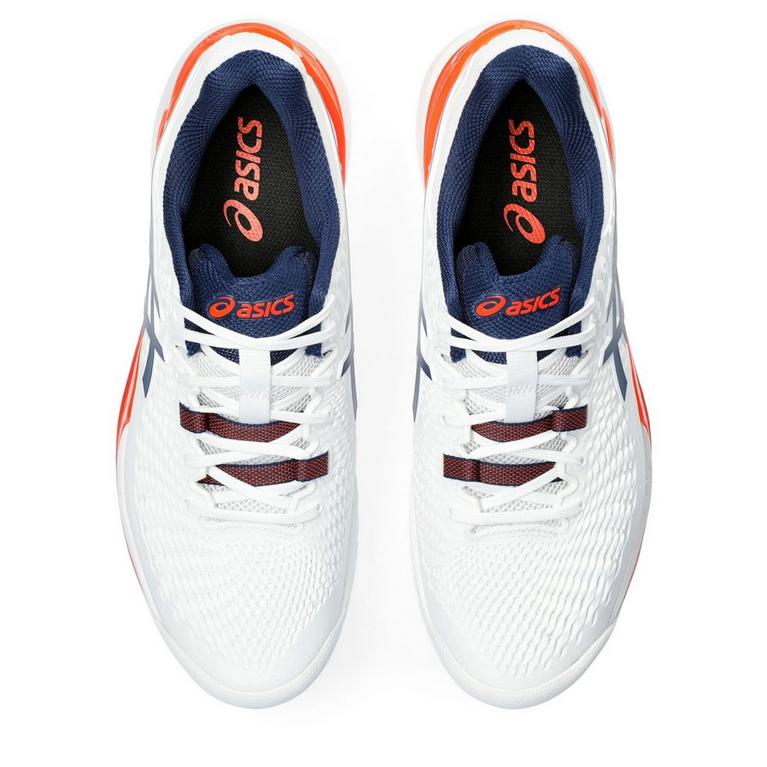 Blanc/Bleu - Asics - Gel Resolution 9 Mens Tennis Shoes - 6