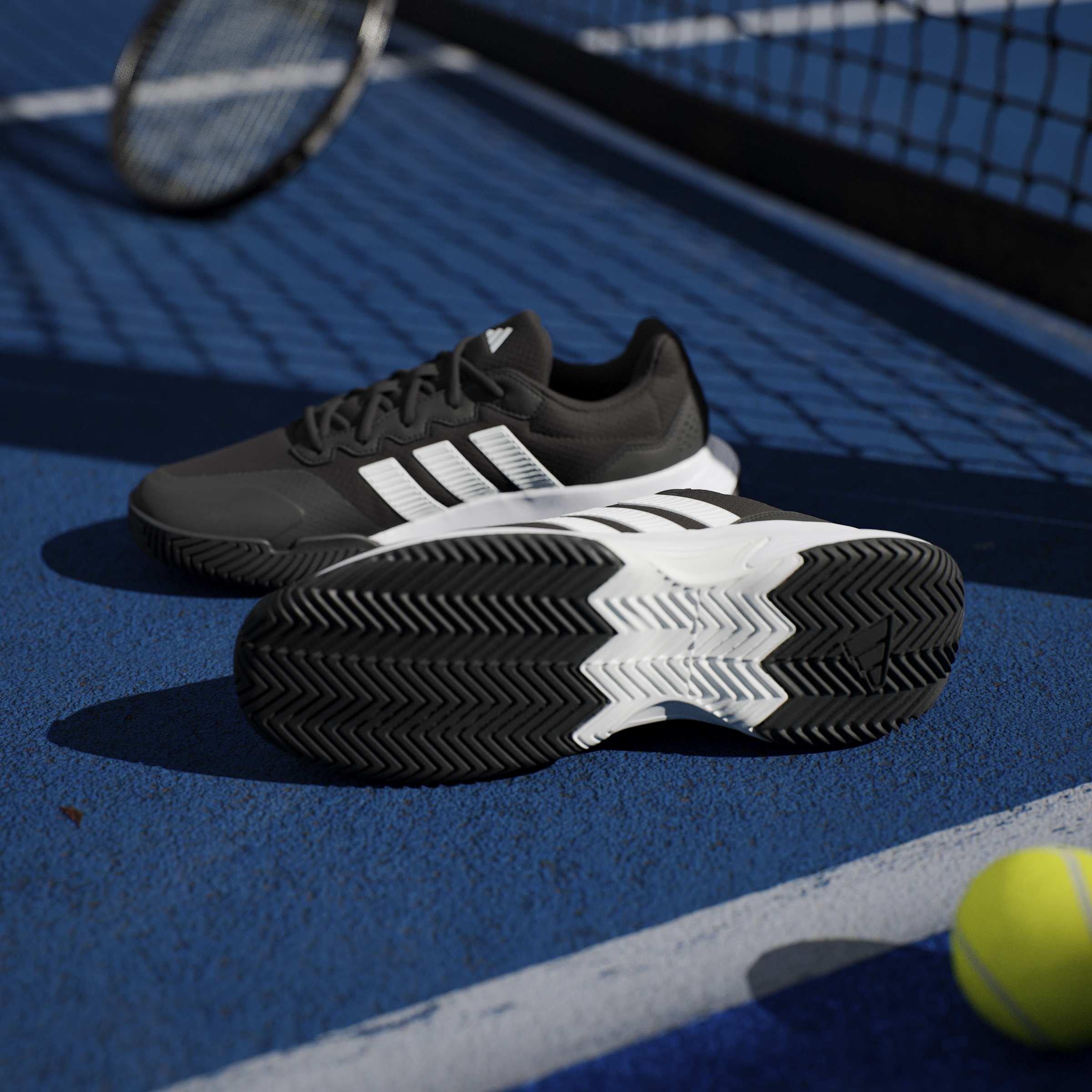 Blk/Wht/Silver - adidas - GameCourt 2.0 Mens Shoes - 11