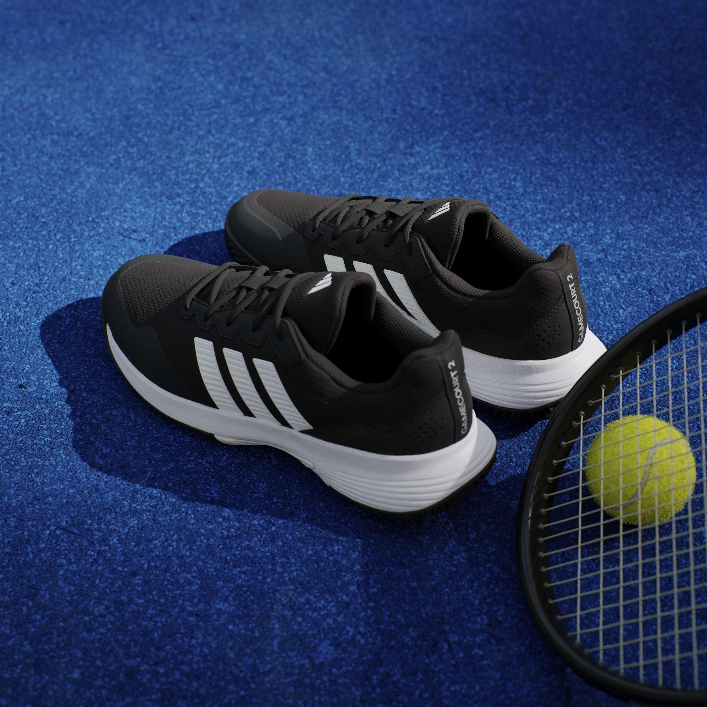 Blk/Wht/Silver - adidas - GameCourt 2.0 Mens Shoes - 13